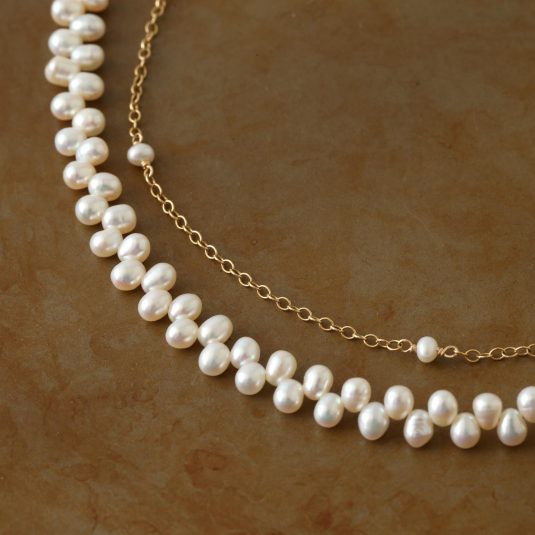 misa/two way frill pearl necklace -【当店限定】大人気の2way 