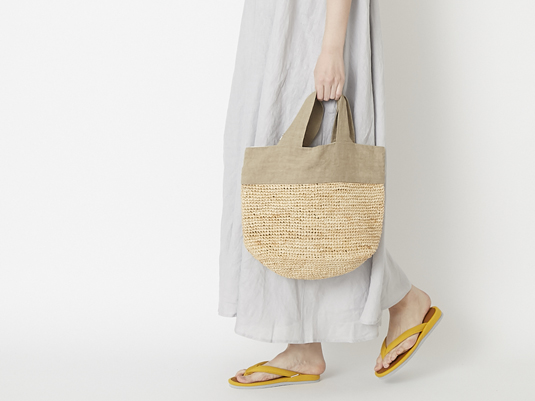 中川政七商店 天日干しリネンとラフィアのトートバッグ スタイルストア 中川政七商店 天日干しリネンとラフィアのトートバッグ スタイルストア