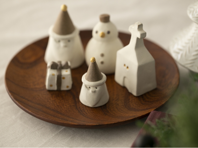 sen/陶器のクリスマスオブジェセット