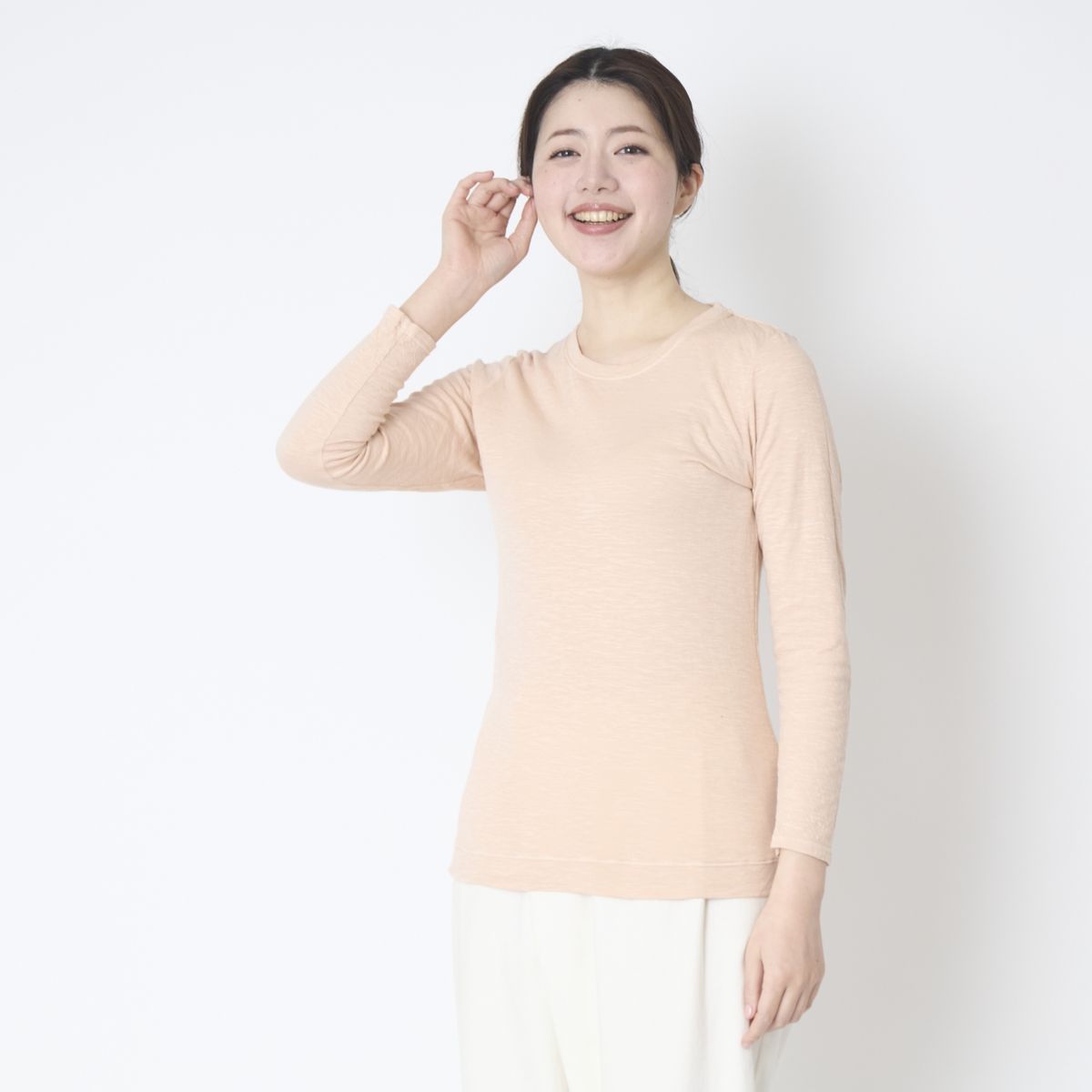 ao/なめらか天竺8分袖Tシャツ