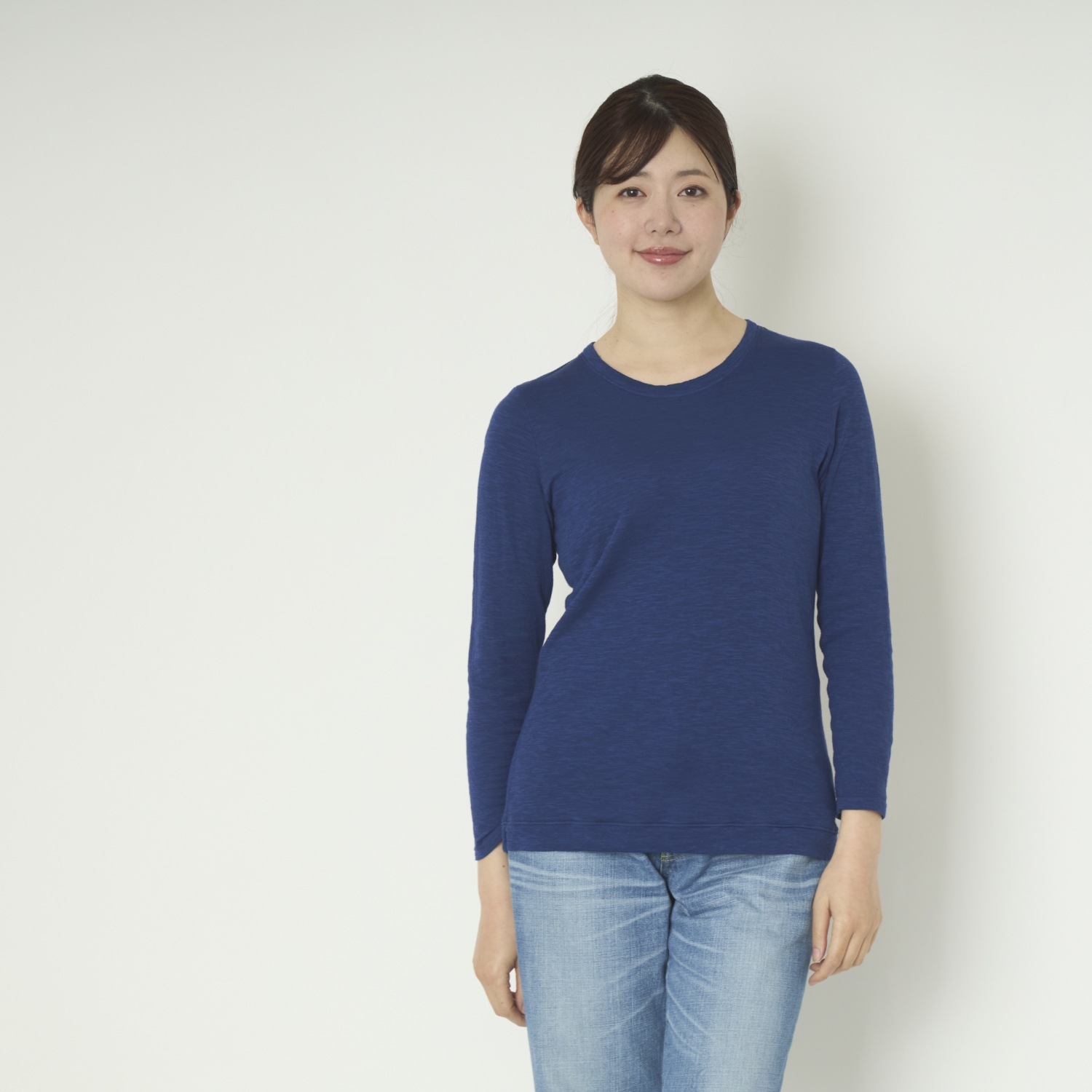 ao/なめらか天竺8分袖Tシャツ