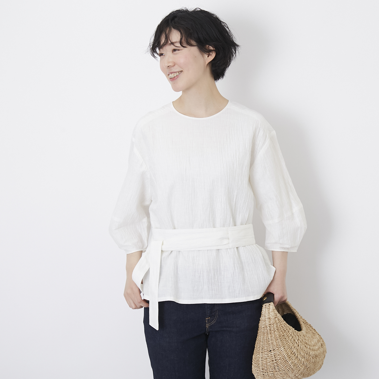 Kilka/2WAYシャーリングブラウス