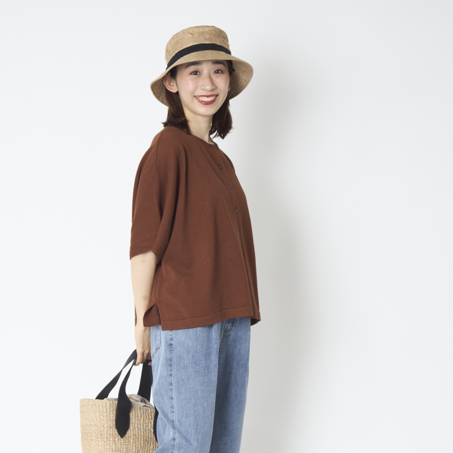 TUTIE./コットンリネンニットカーディガン -涼しく着られる工夫が 