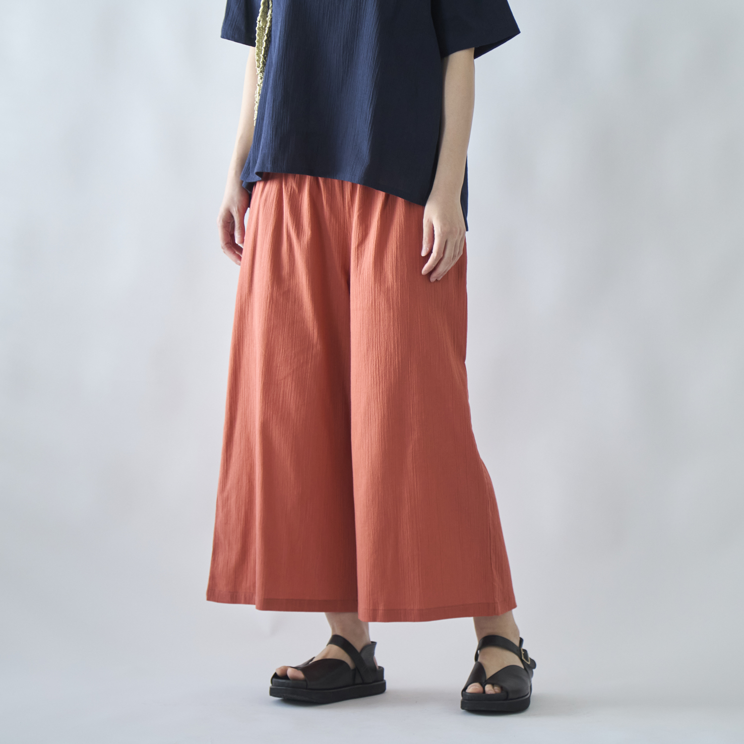 80／－ボイル ちびワイド襟ギャザーシャツ
