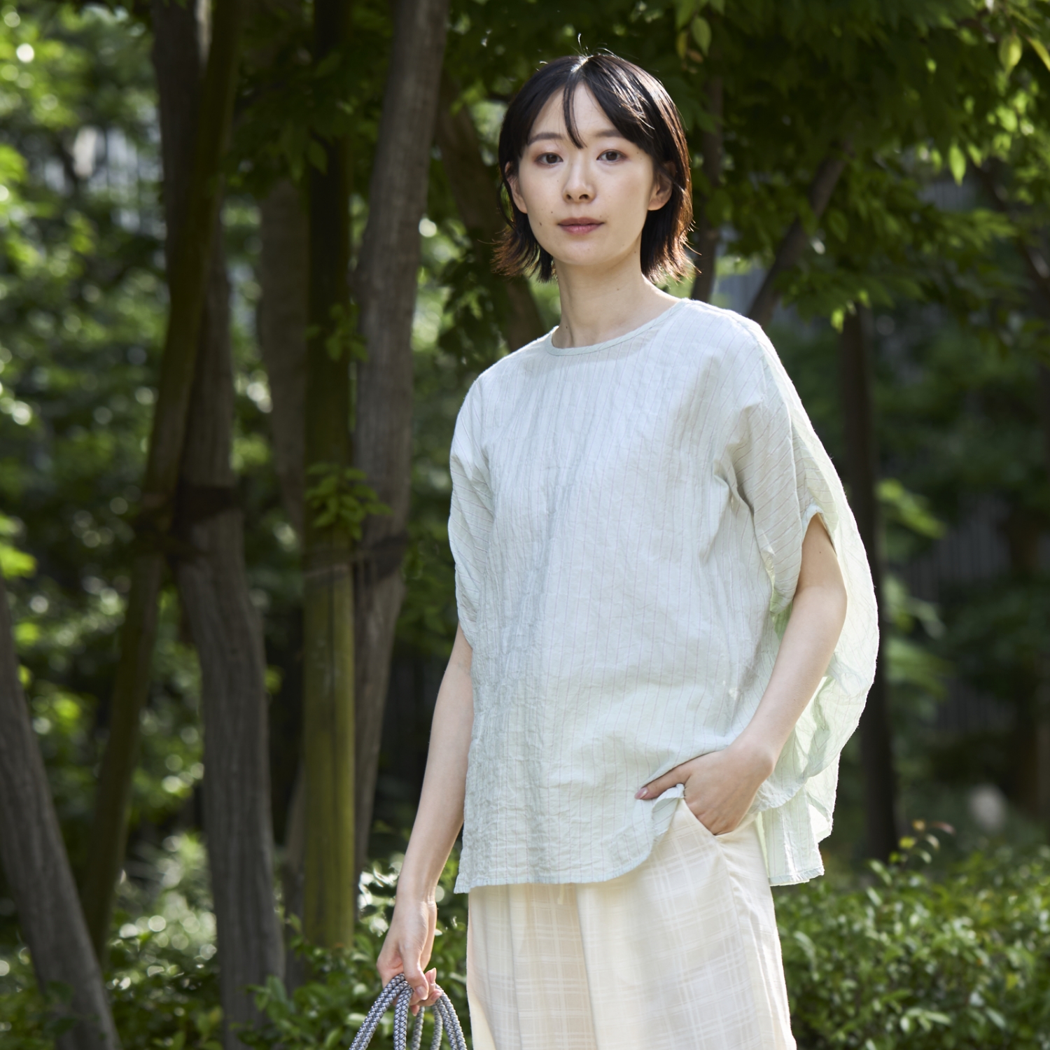 Kilka/汗をかいてもはりつかない、速乾サークルブラウス