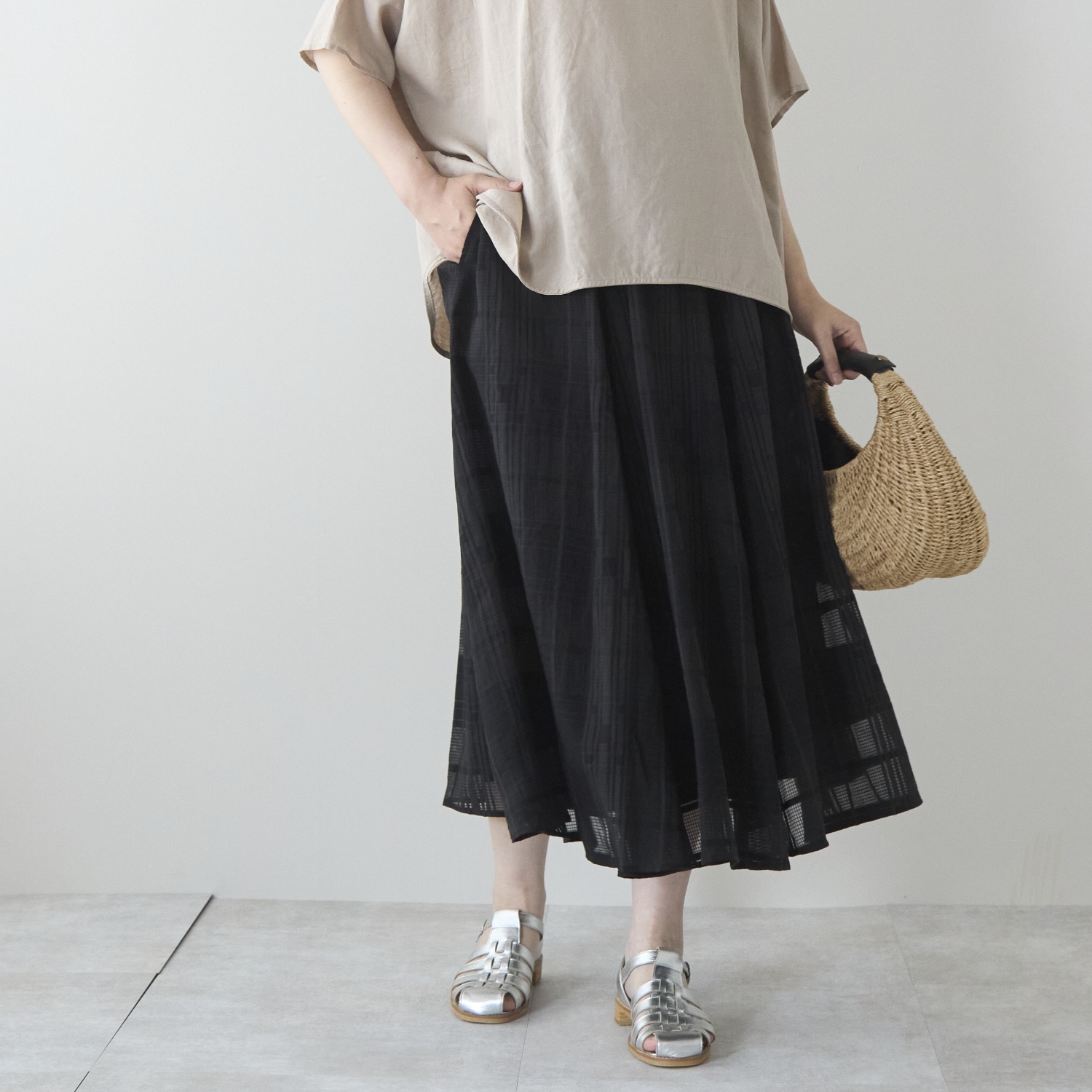 ATELIER EQUAL style/シアーチェックスカート