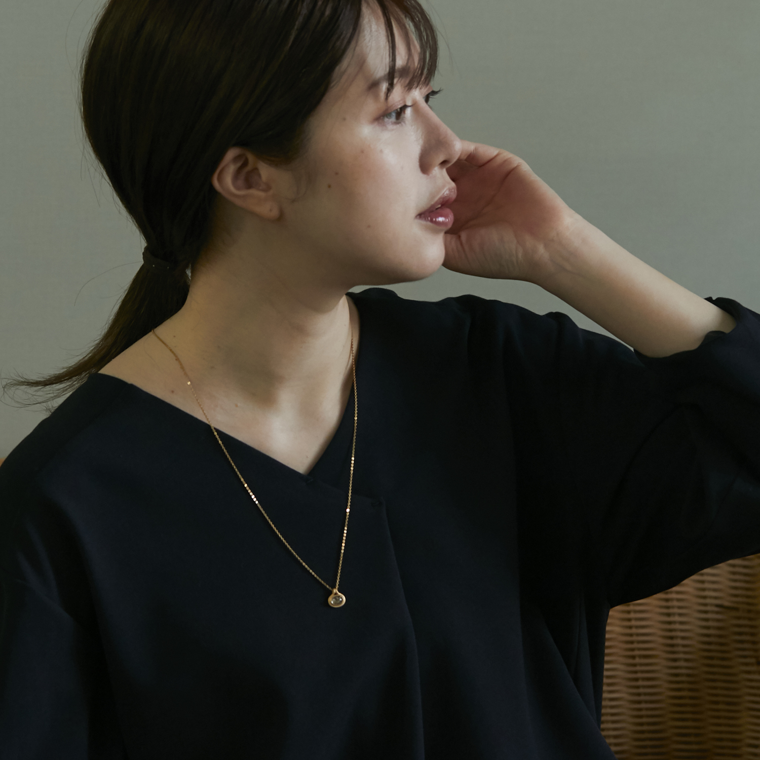 LISRIQUE/outline necklace ルチルクォーツ