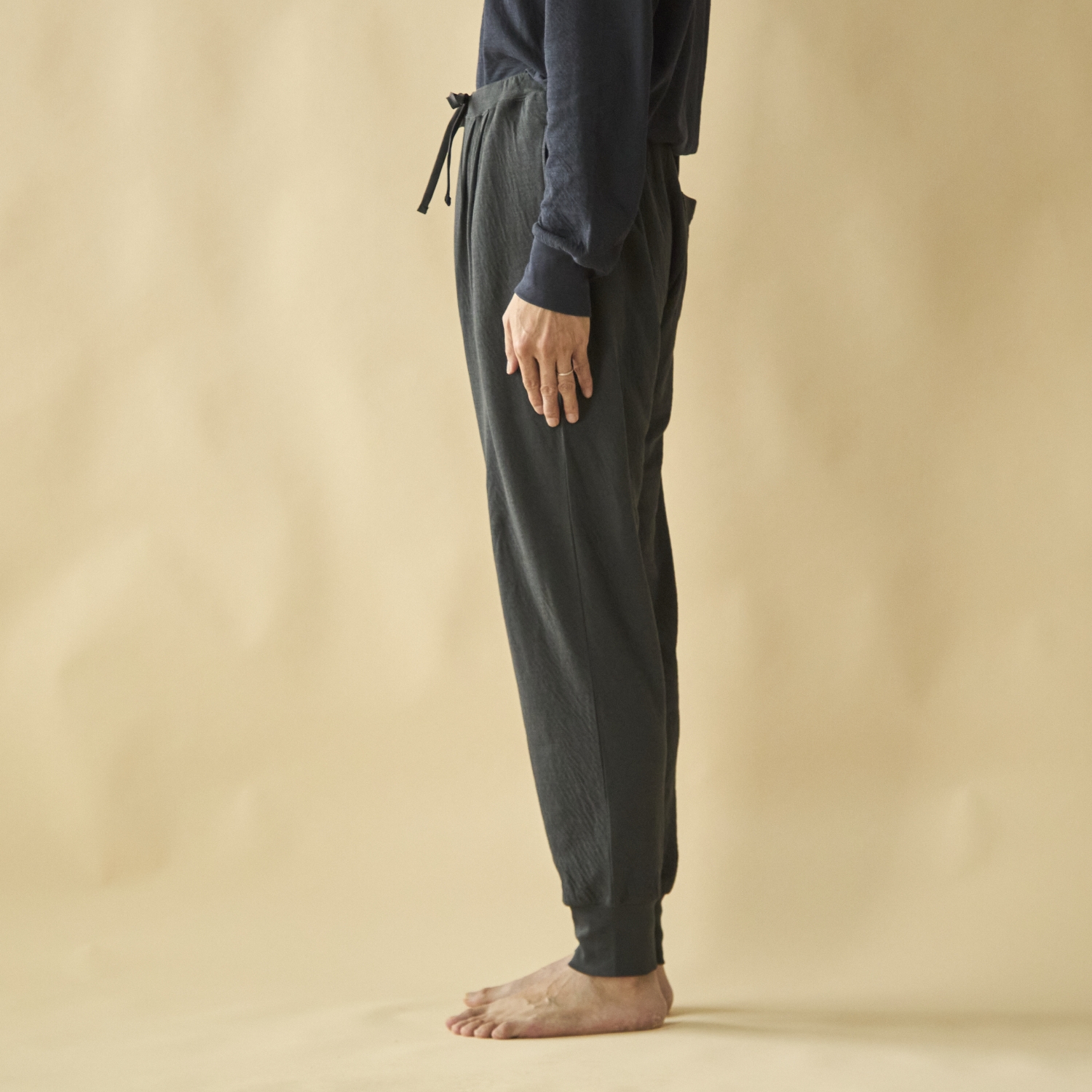 伸びるコットンガーゼのパジャマ兼ルームウェア パンツ メンズ