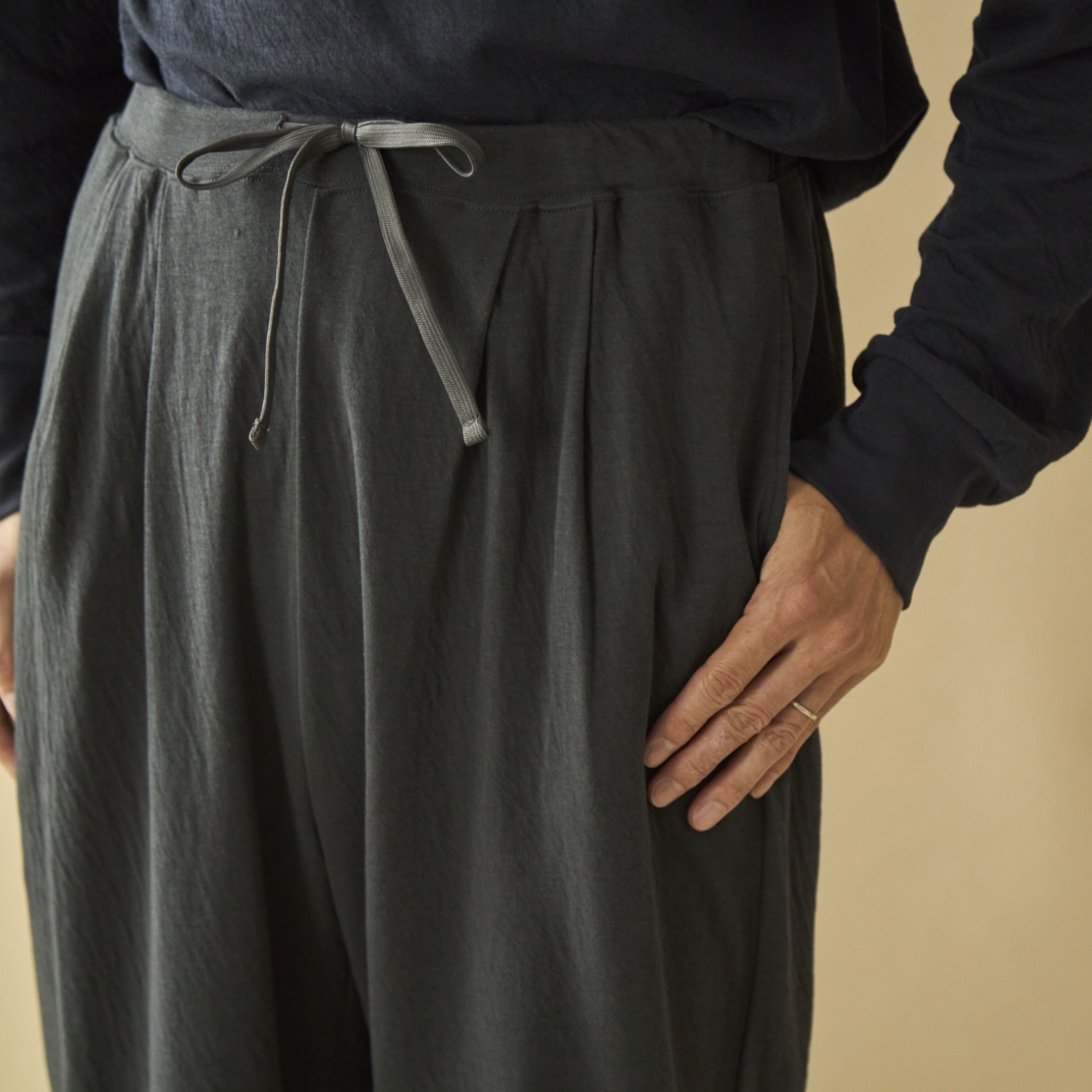 伸びるコットンガーゼのパジャマ兼ルームウェア パンツ メンズ