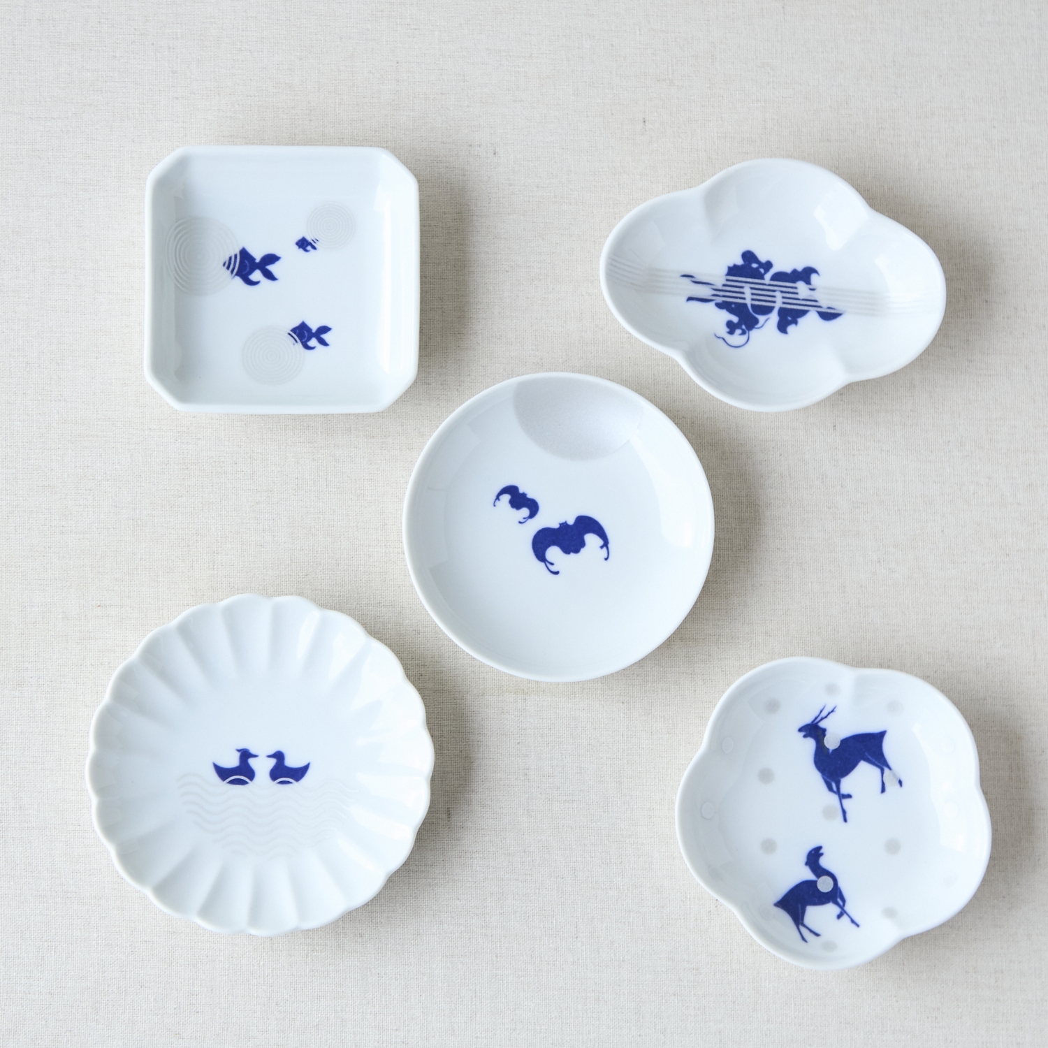 KIHARA/Mamezara 5種セット（吉祥動物） -日本の伝統的な縁起物を