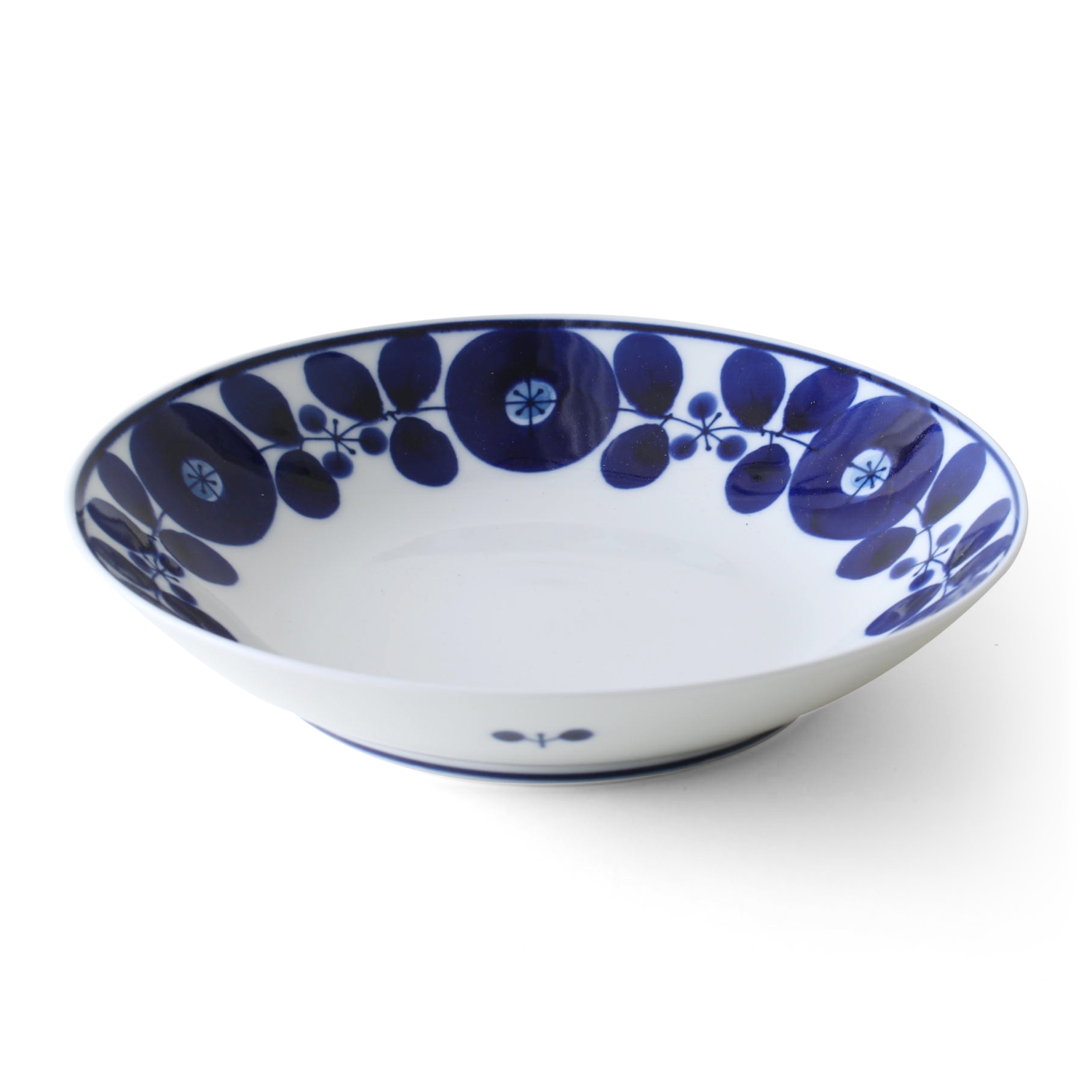 白山陶器/BLOOM ブルーム フリーディッシュ リース -瑠璃色の手描きの