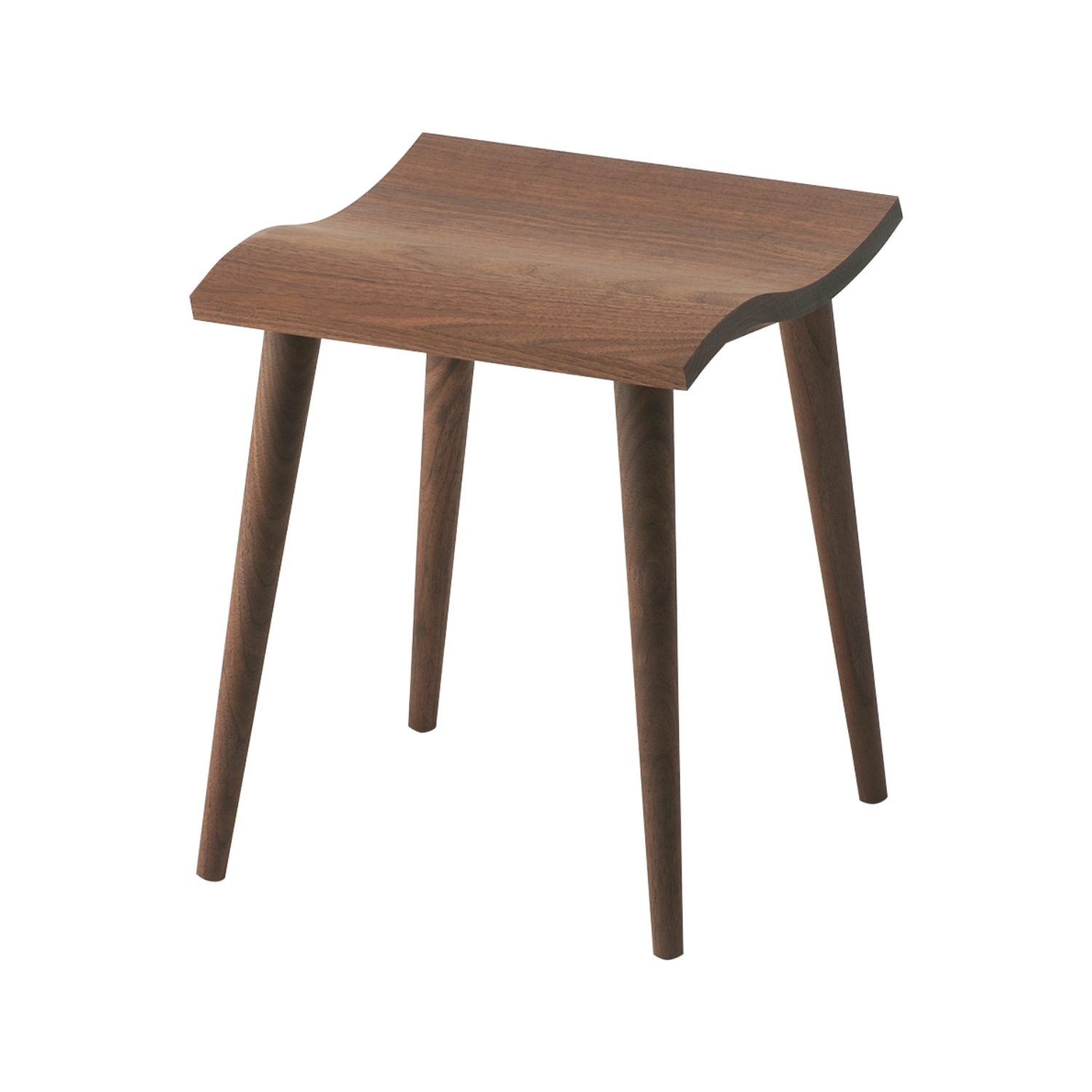 cosine/マインスツール ウォールナット -波型の座面がお尻にフィット