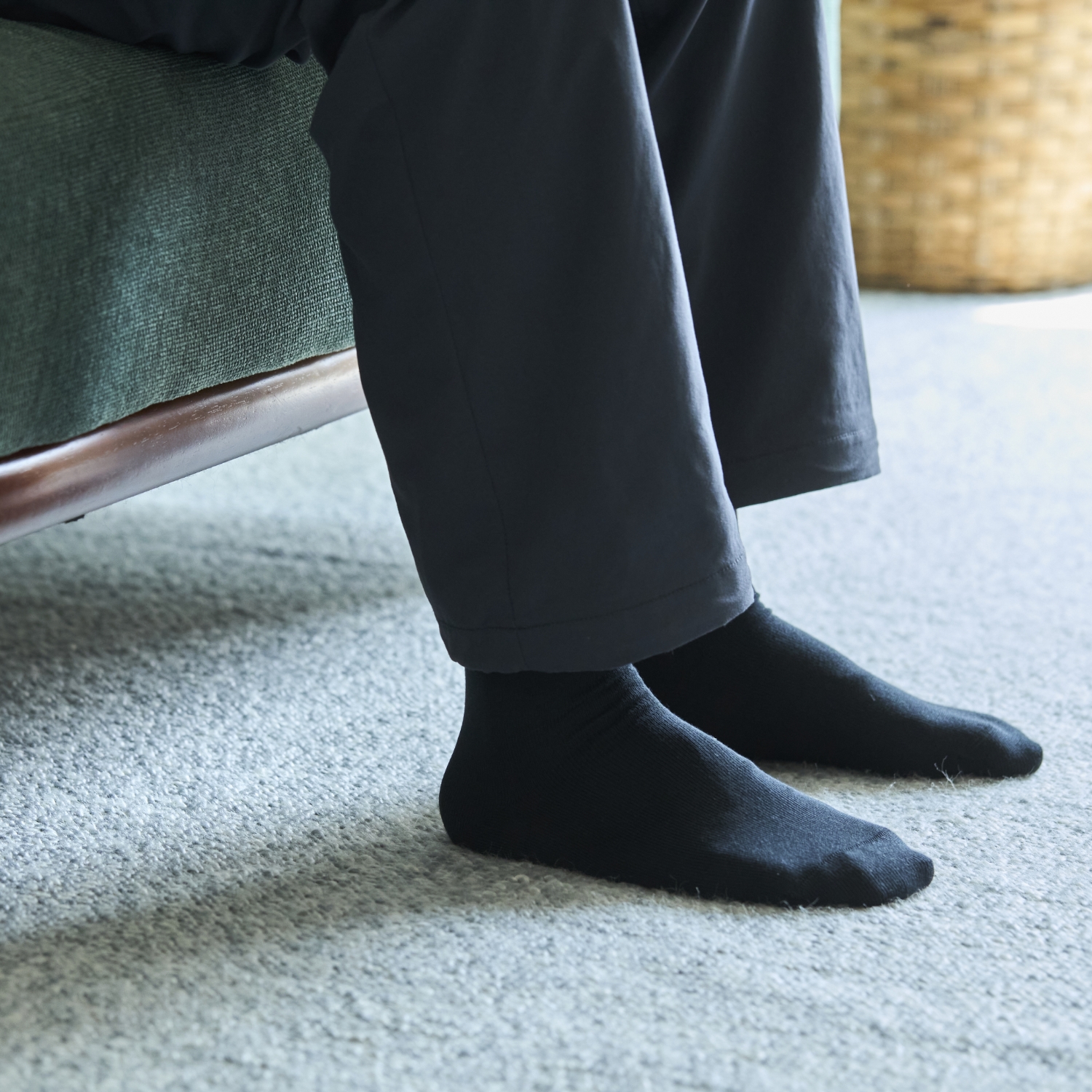 NISHIGUCHI KUTSUSHITA/エジプトコットンプレーンソックス