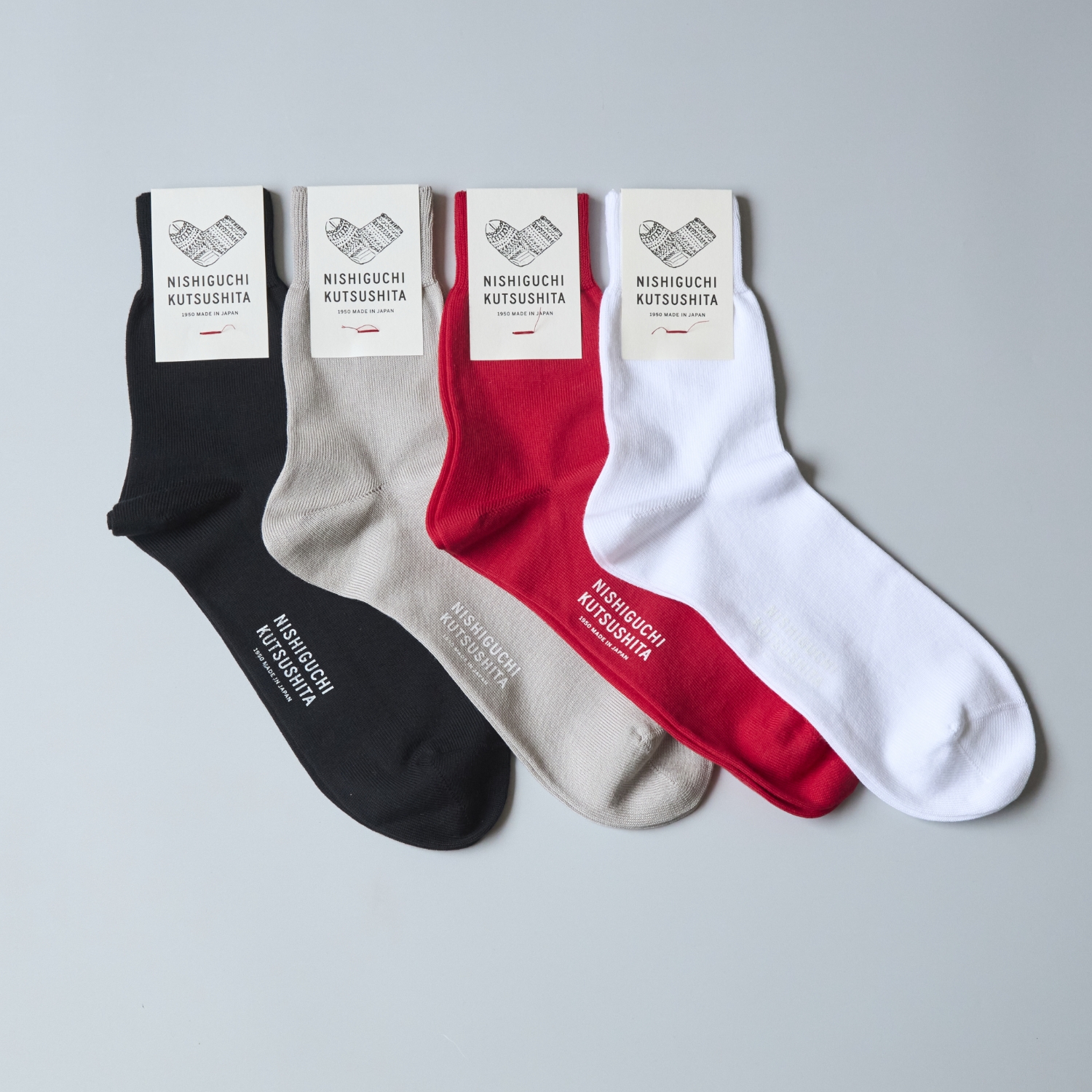 NISHIGUCHI KUTSUSHITA/エジプトコットンプレーンソックス