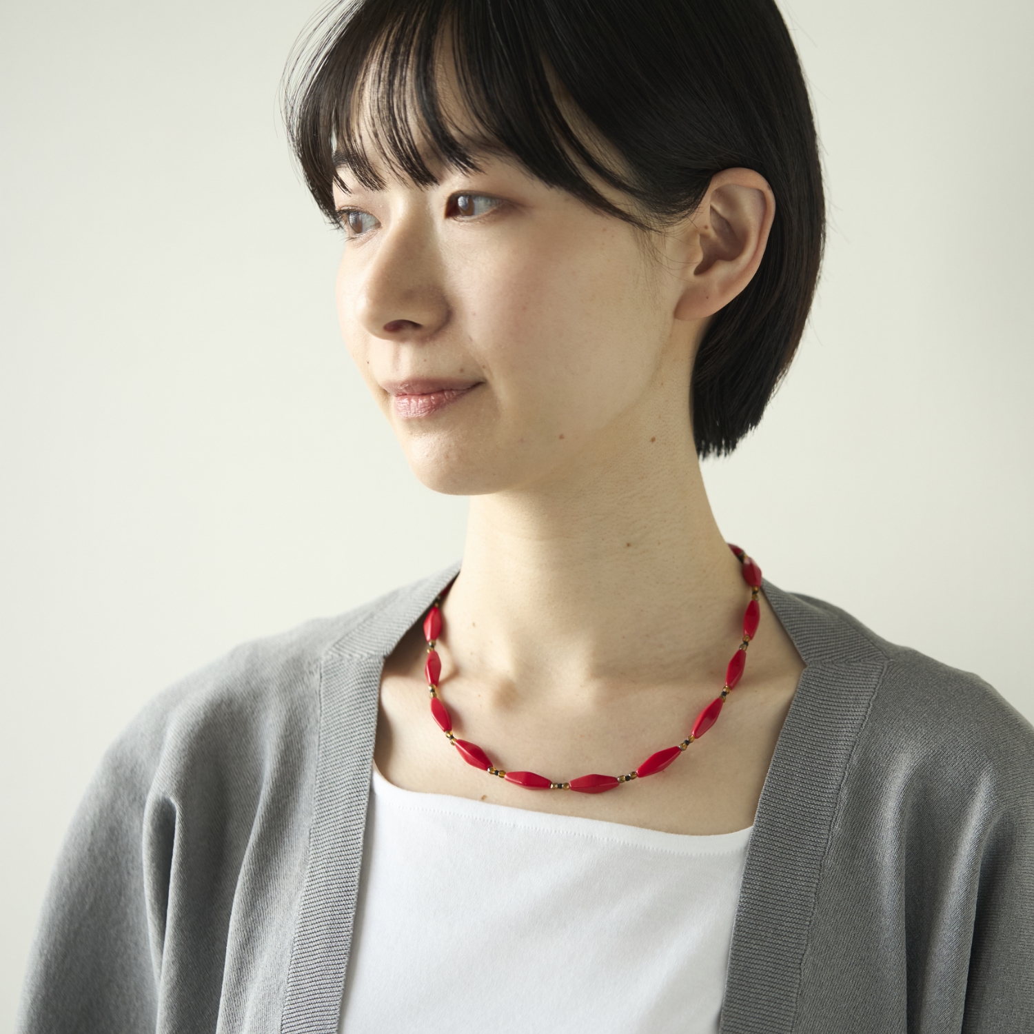 STELLA CIFFON/チェコビーズネックレス -マグネットで着脱簡単、チェコ