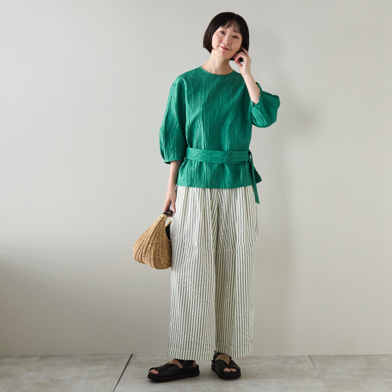 Kilka/2WAYシャーリングブラウス