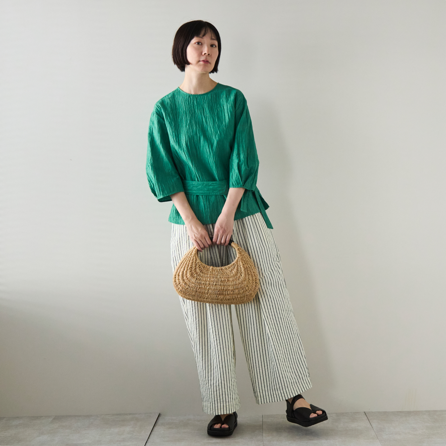 Kilka/2WAYシャーリングブラウス