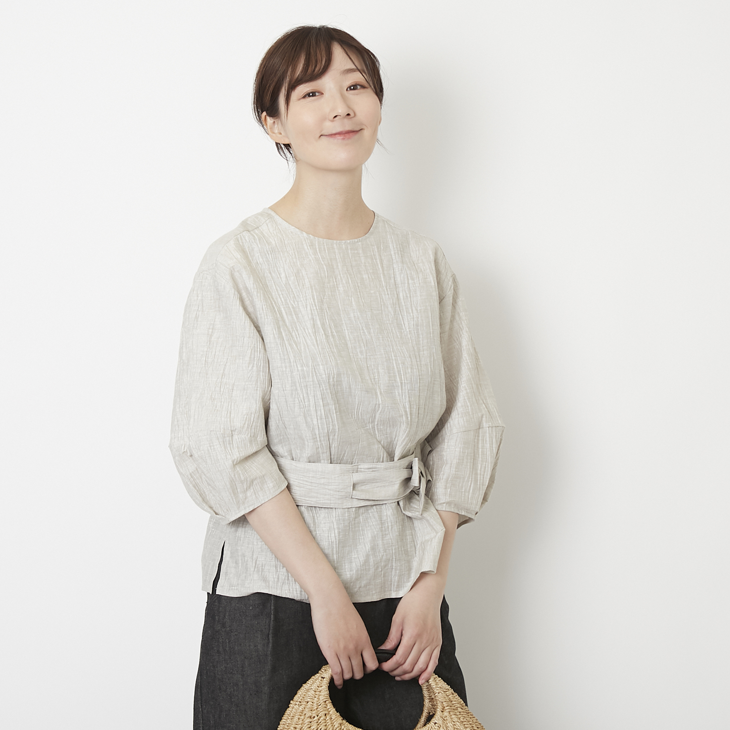 Kilka/2WAYシャーリングブラウス