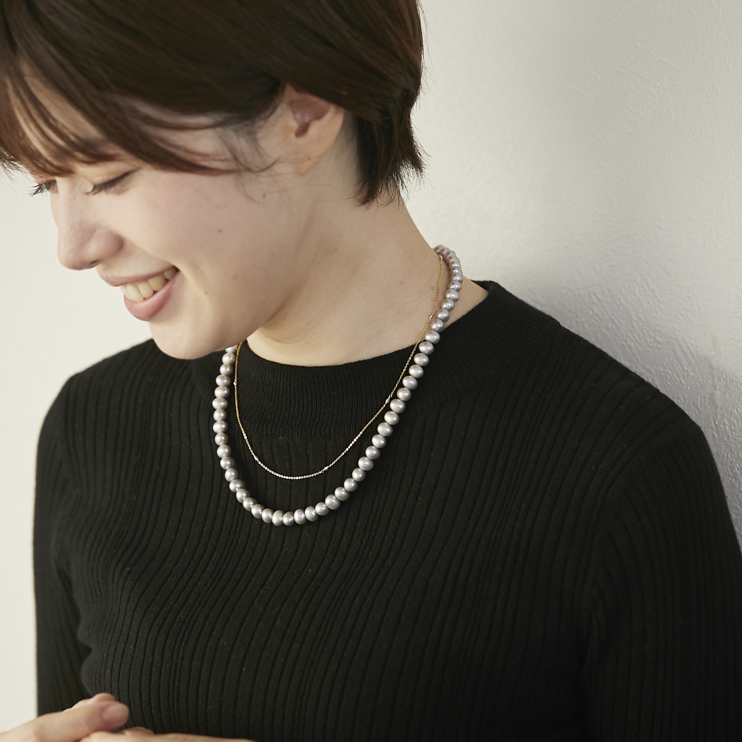 misa/two way pearl necklace 限定色