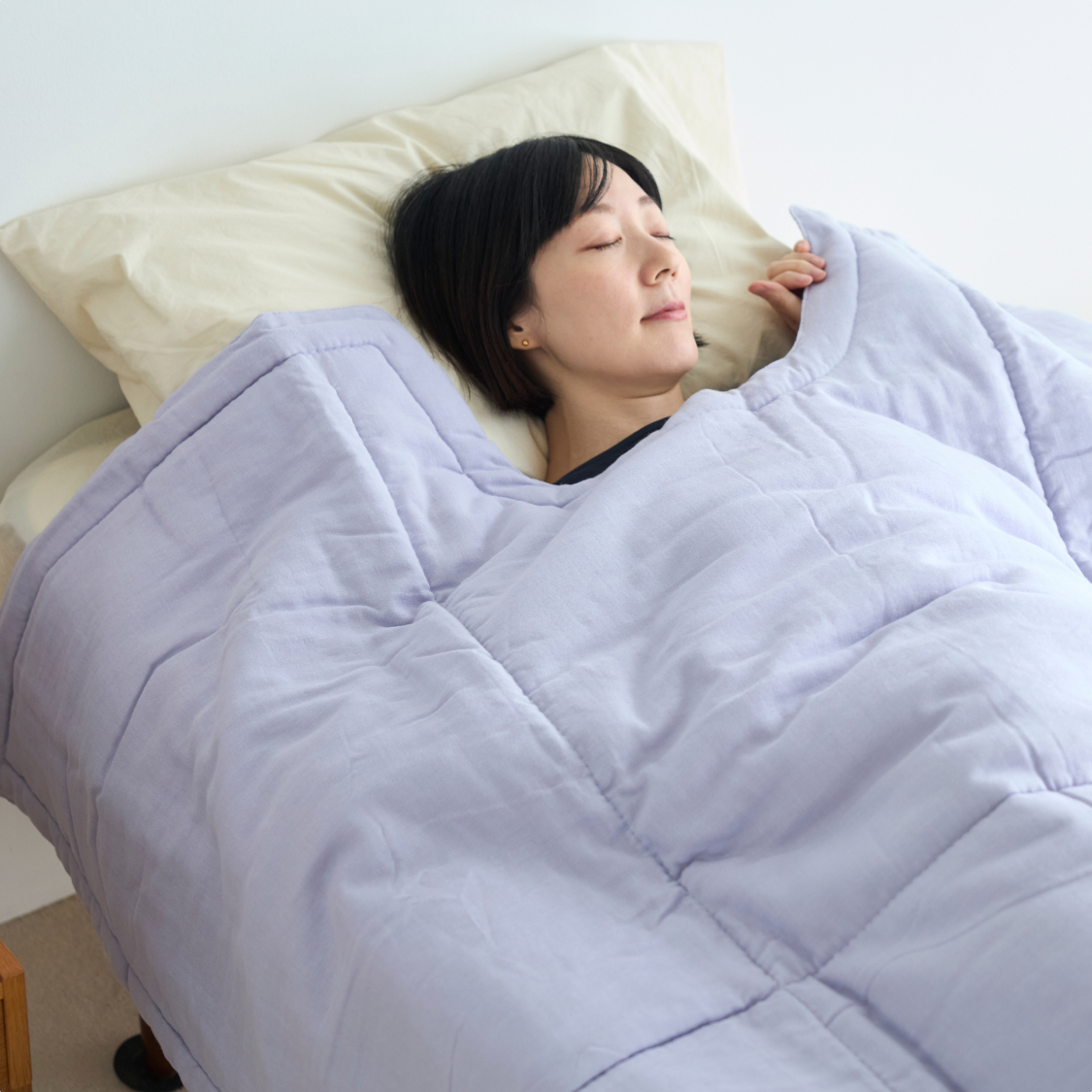 洛中 高岡屋/スフレガーゼ くびくり 薄掛けふとん -肩からしっかり