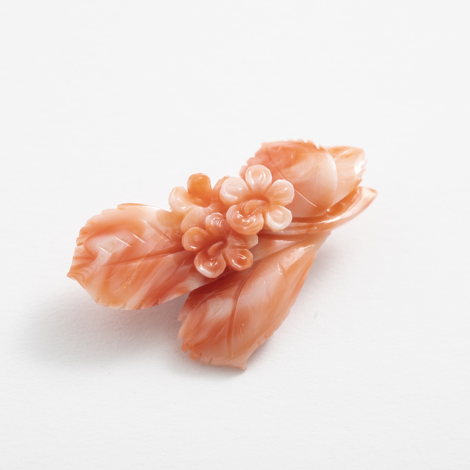 高知の珊瑚ブローチ大 薔薇E スタイルストア | 高知 桃珊瑚バラの彫刻 