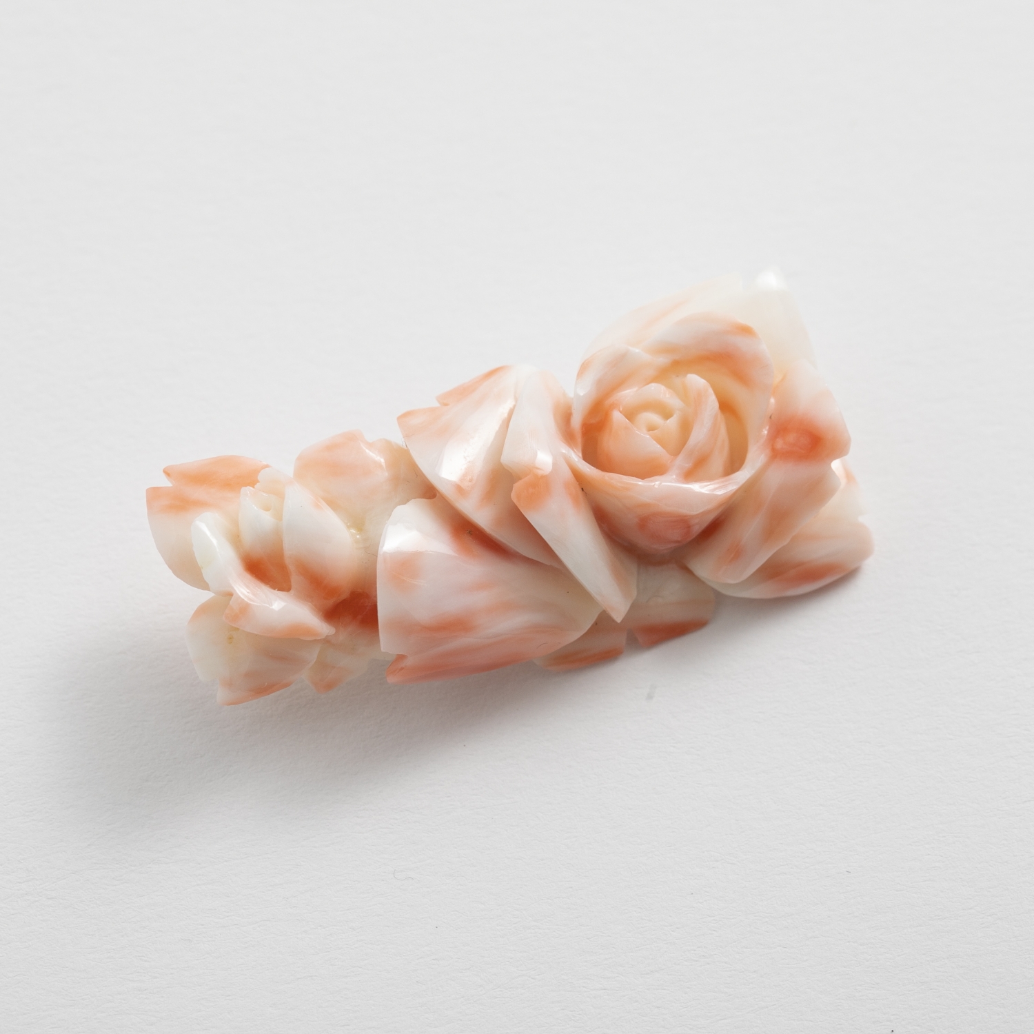 高知の珊瑚ブローチ小 薔薇M -【当店限定】すべて1点もの、高知
