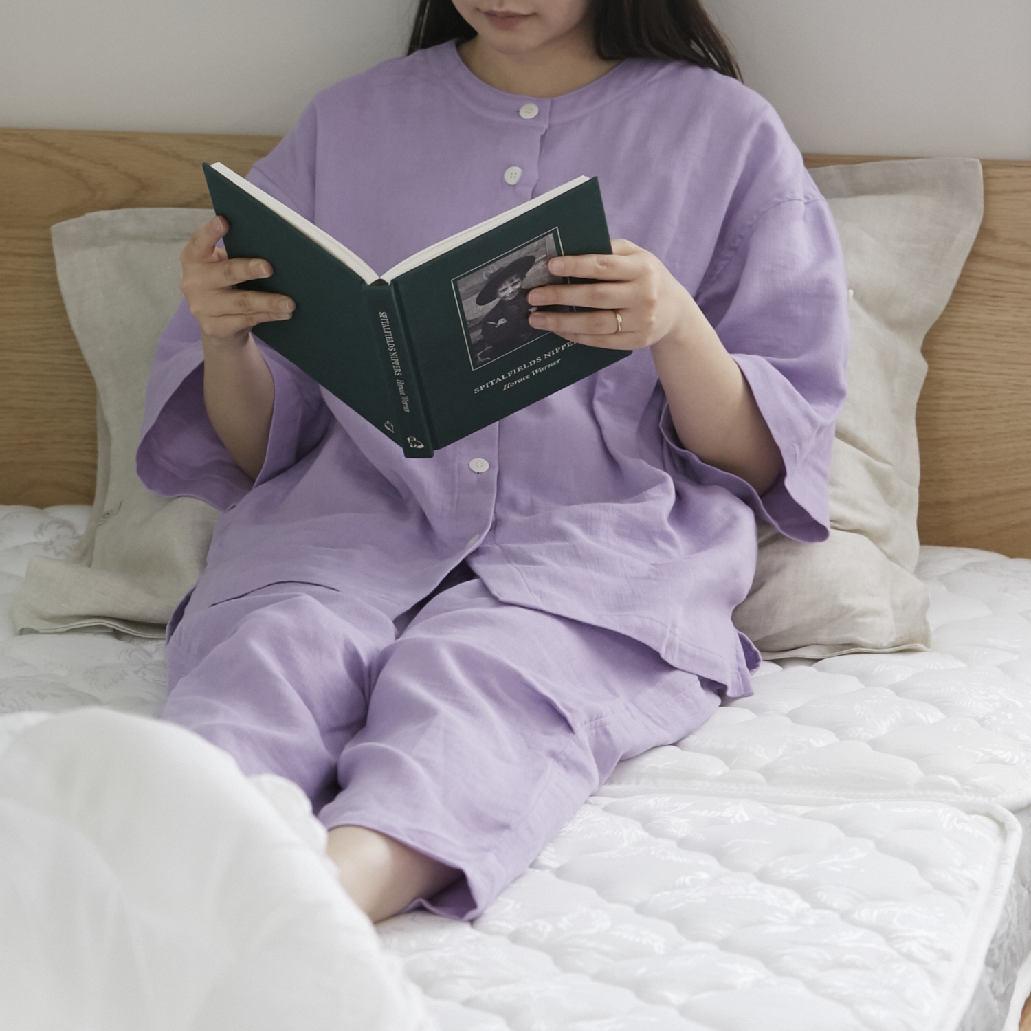 ユノさま取り置き⭐️skinAware パジャマセット 長袖　パープル 手放せない心地よさ 和ざらし三重ガーゼパジャマ レディース 冬用 綿