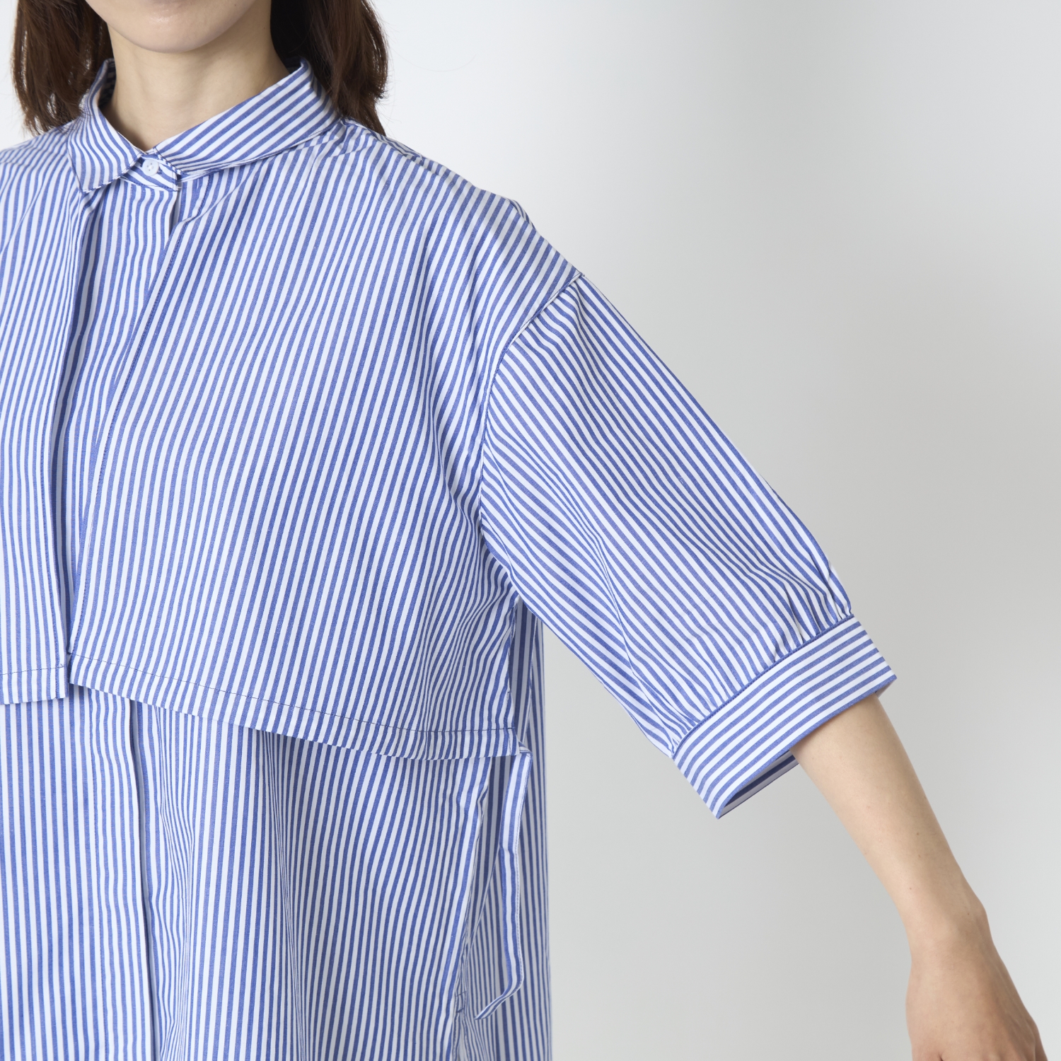 コットンストライプブラウス tumugu:（ツムグ） | ウールコットンストライプ ブラウス | hapuna\u0026Co