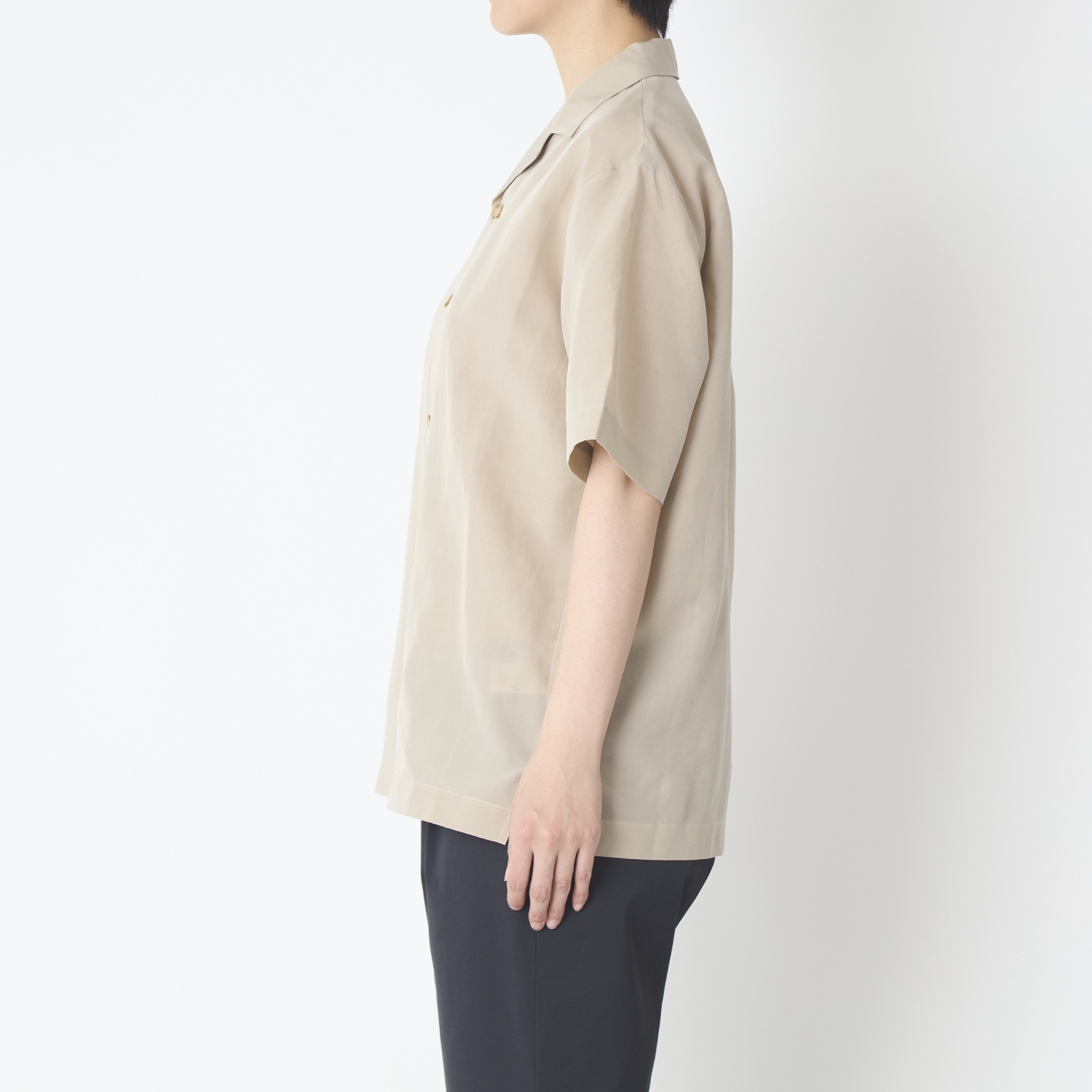 0910/さらさらシルクベーシックシャツ -お手入れ簡単でベーシックな 
