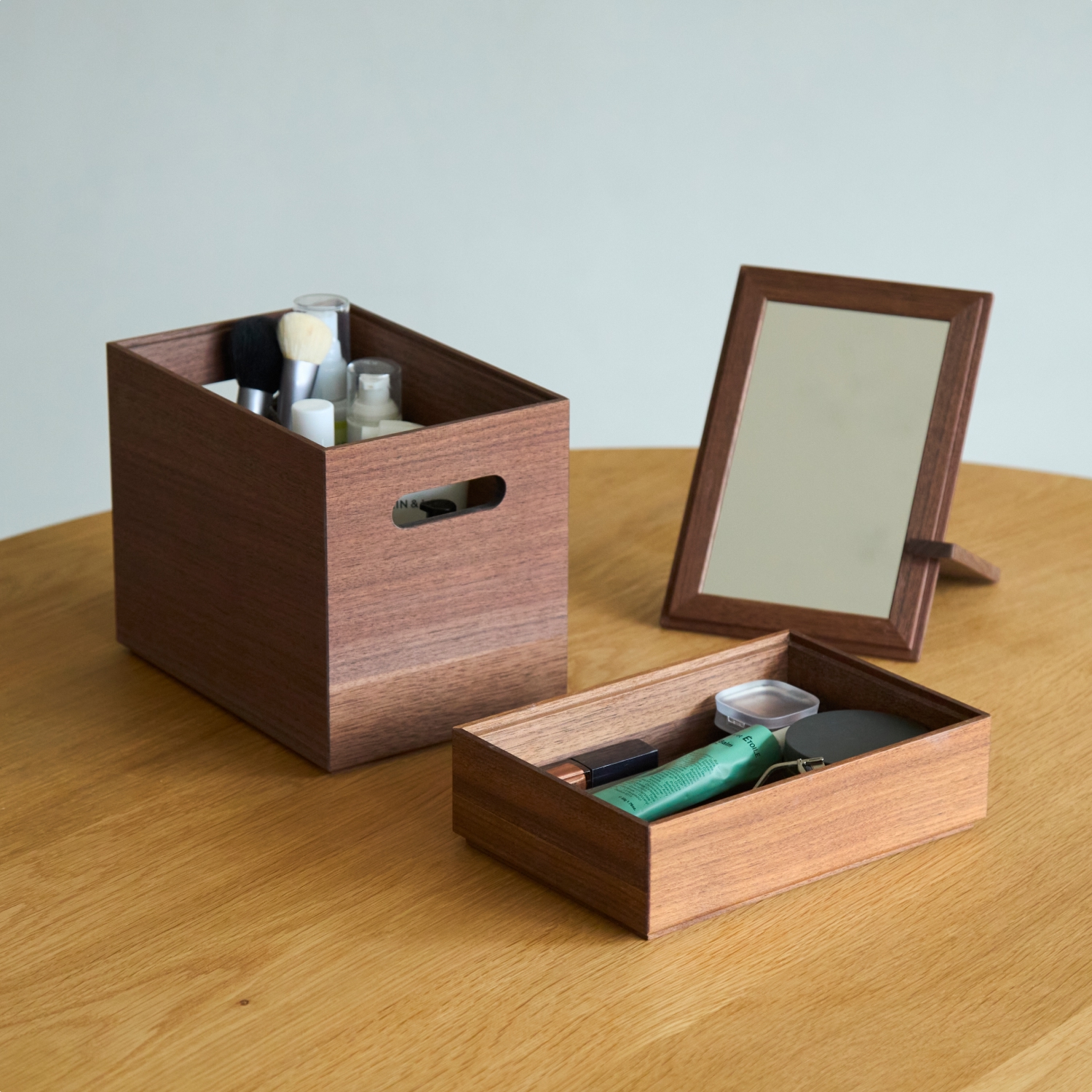 丹野製作所/メイクボックス「まつめ」鏡付き蓋