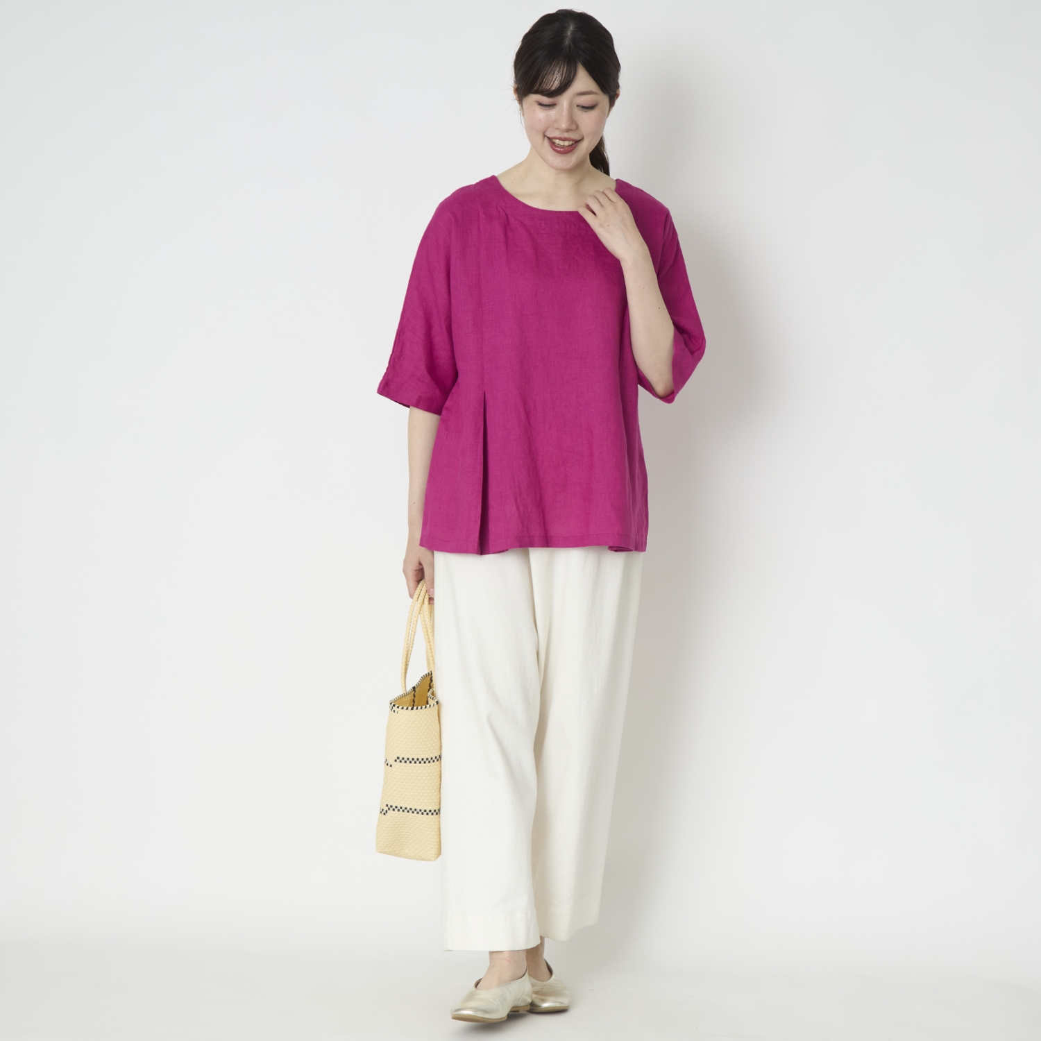 TUTIE./リネンのタックプルオーバー -暑い時期も快適に着られる速乾 