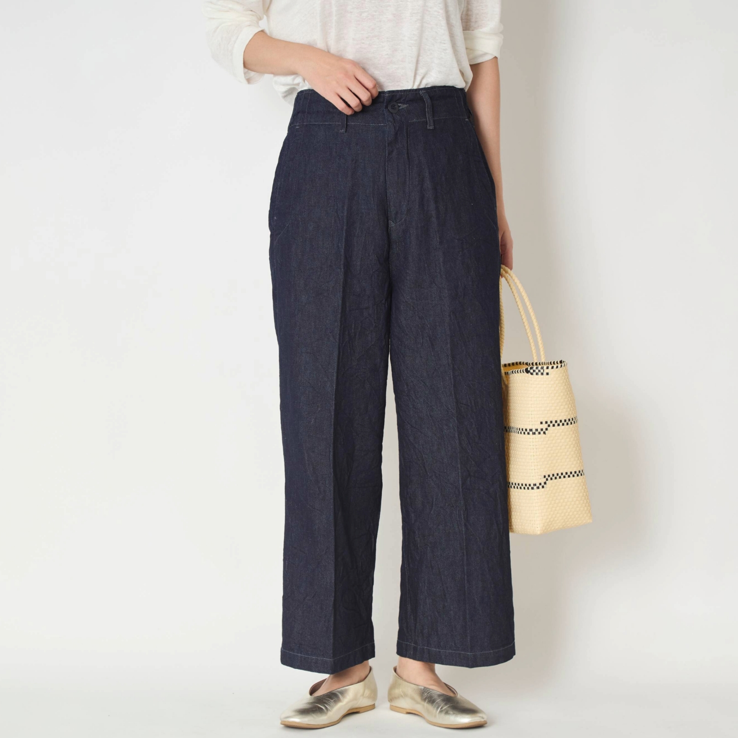 Brocante/D.M.G ストレートイージーパンツ -柔らかい生地感で  