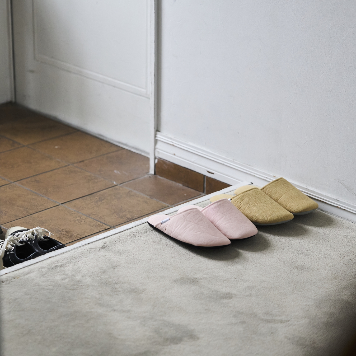 ABE HOME SHOES/脱げにくい綿麻のスリッパ