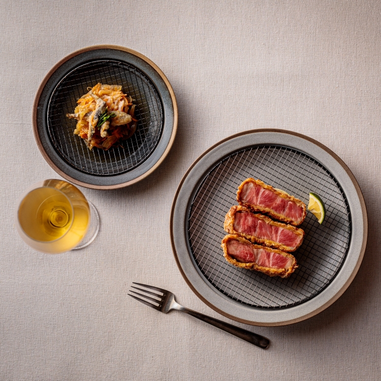 KIKIME/amime プレートS 黒酸化網 -網付きだから揚物をカラッとした