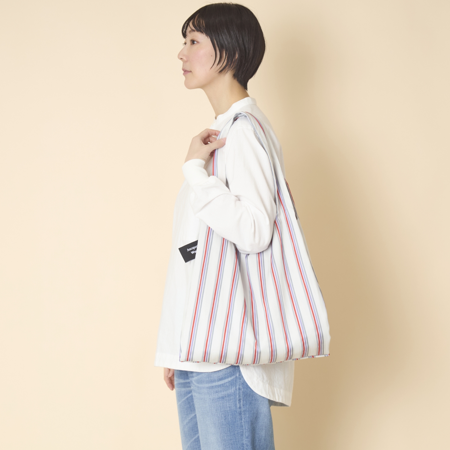 Jacquard Works/DOUBLE bag Mサイズ -コーディネートのポイントになる