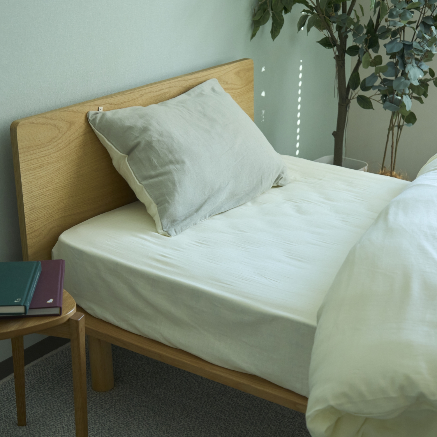 ボックスシーツ ふたえ和晒ガーゼ ダブル -やわらかな和晒ガーゼを重ね