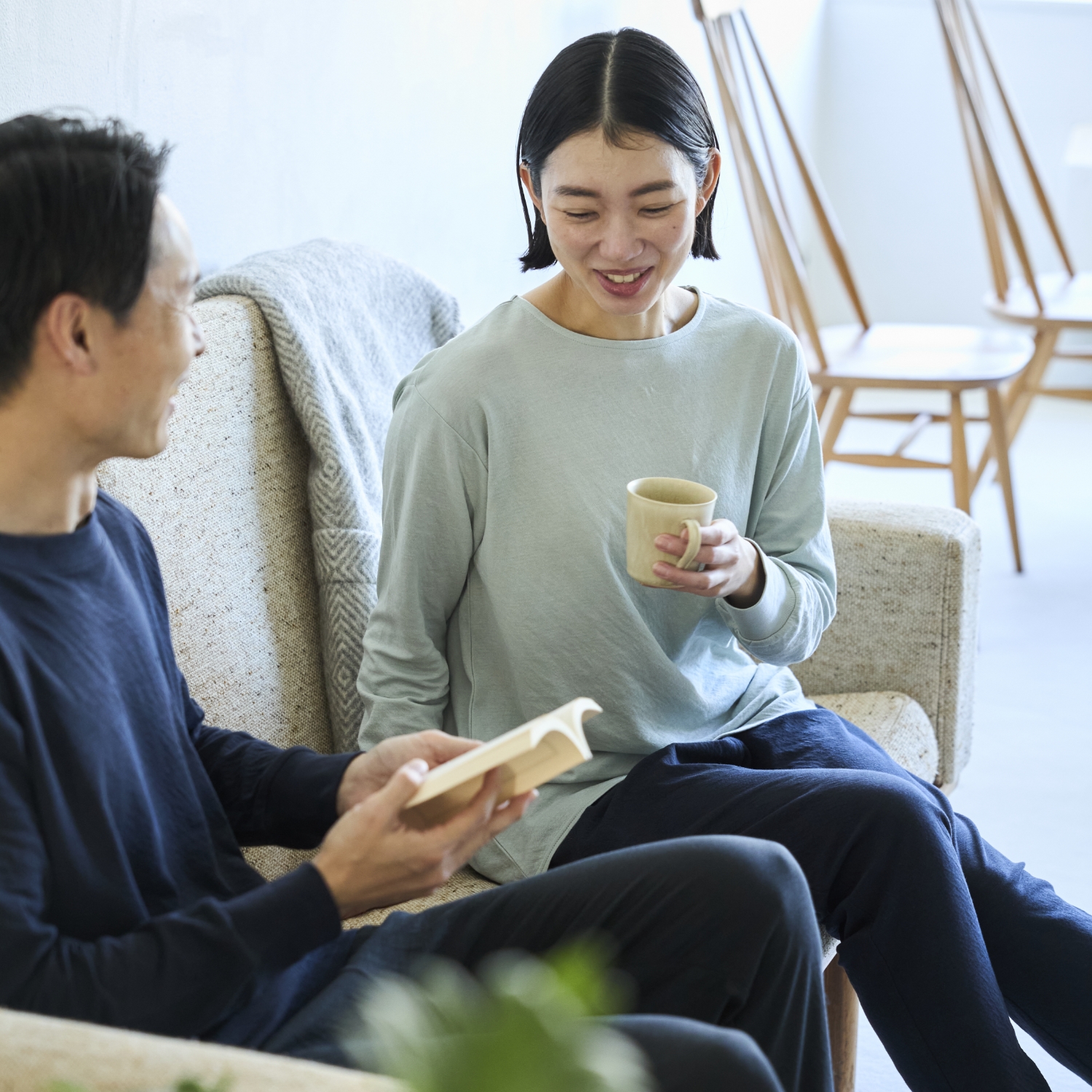 伸びるコットンガーゼのパジャマ兼ルームウェア プルオーバー レディース