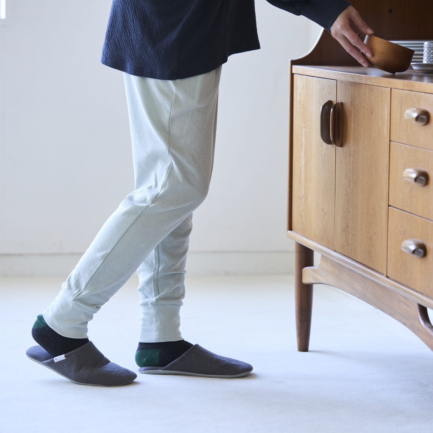 伸びるコットンガーゼのパジャマ兼ルームウェア パンツ レディース