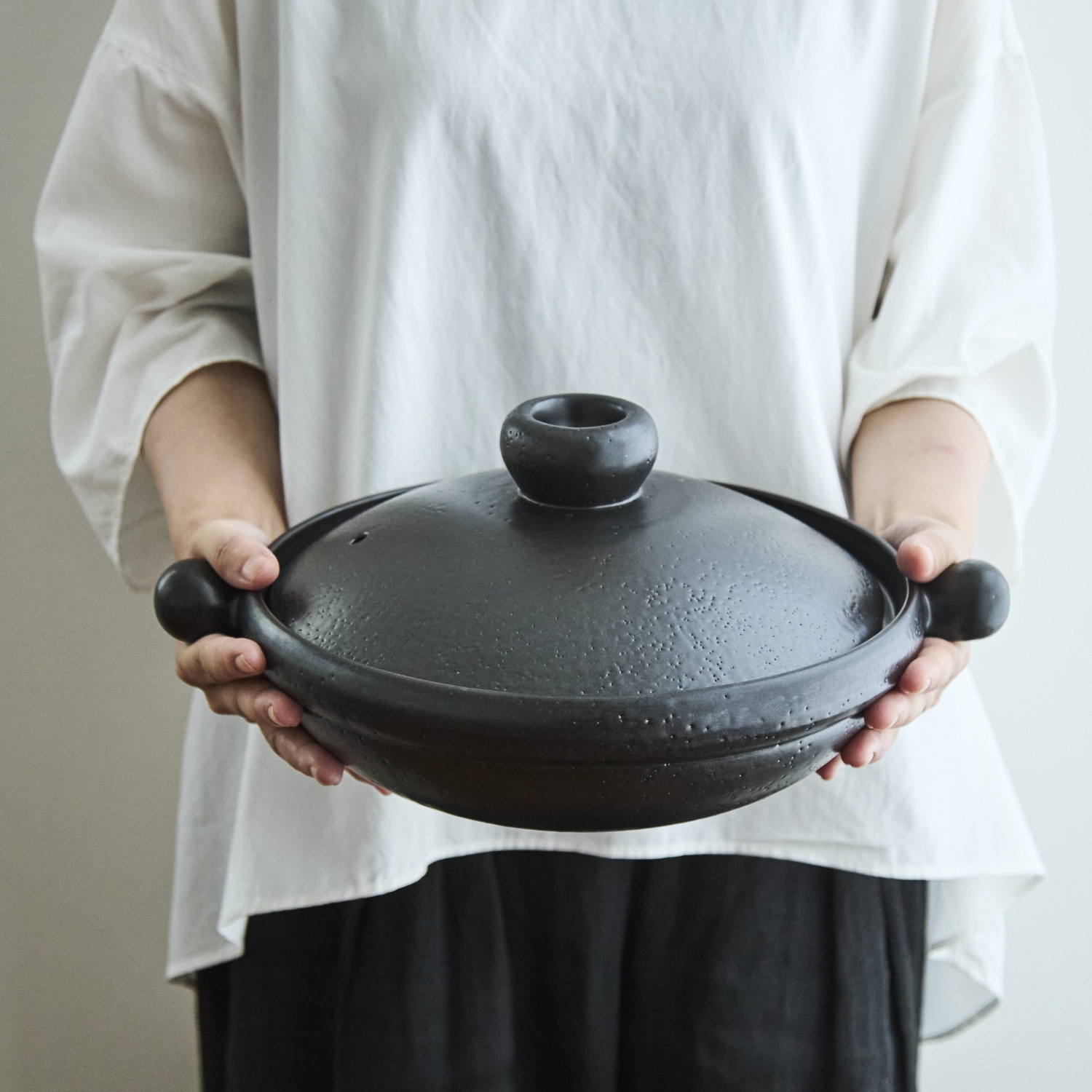 弥生陶園/丸土鍋（むしスノコ付き） 9号