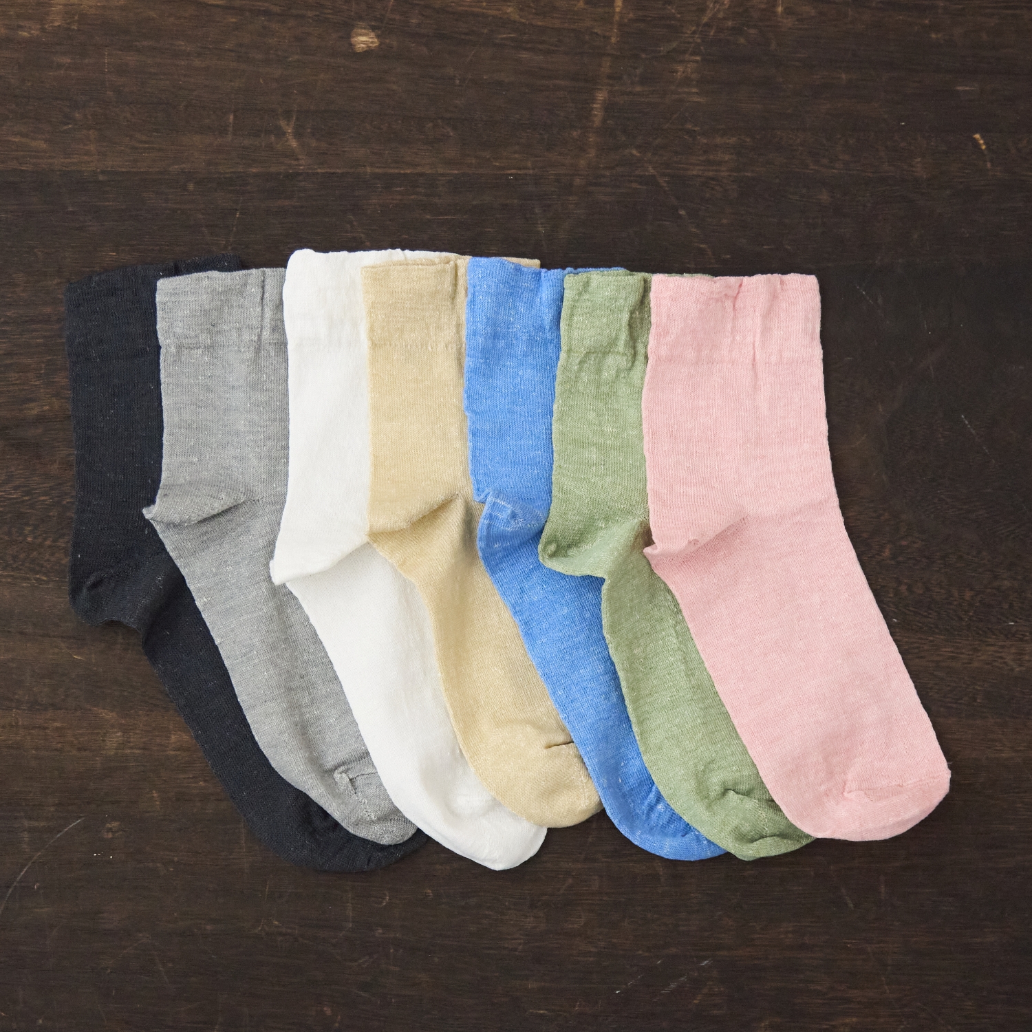 LINEN & BASIC/リネンのゆるソックス