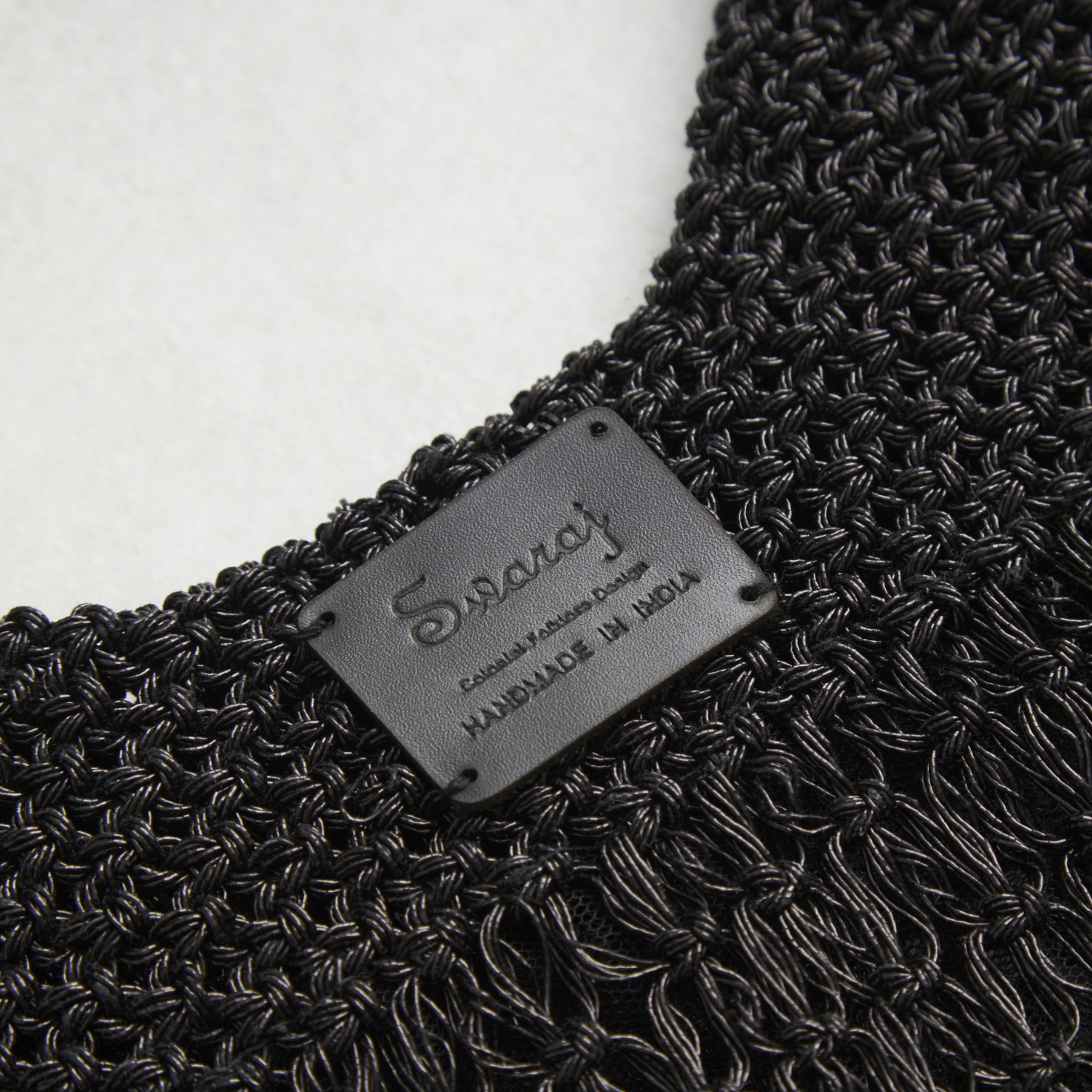 Swaraj/手編みのメタリックマクラメOVAL TOTE