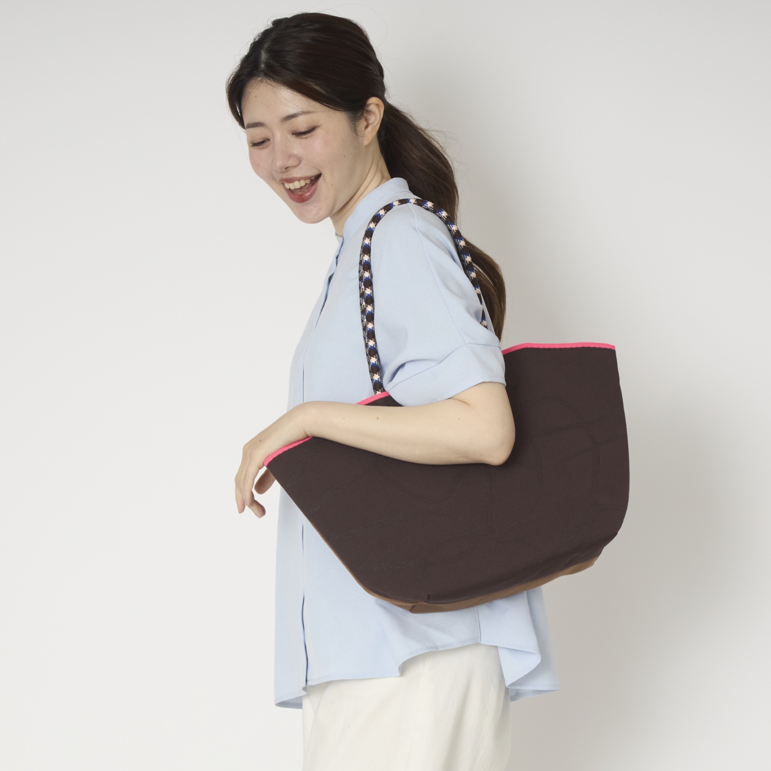 TRICOTE/BUMPY LINK TOTE BAG