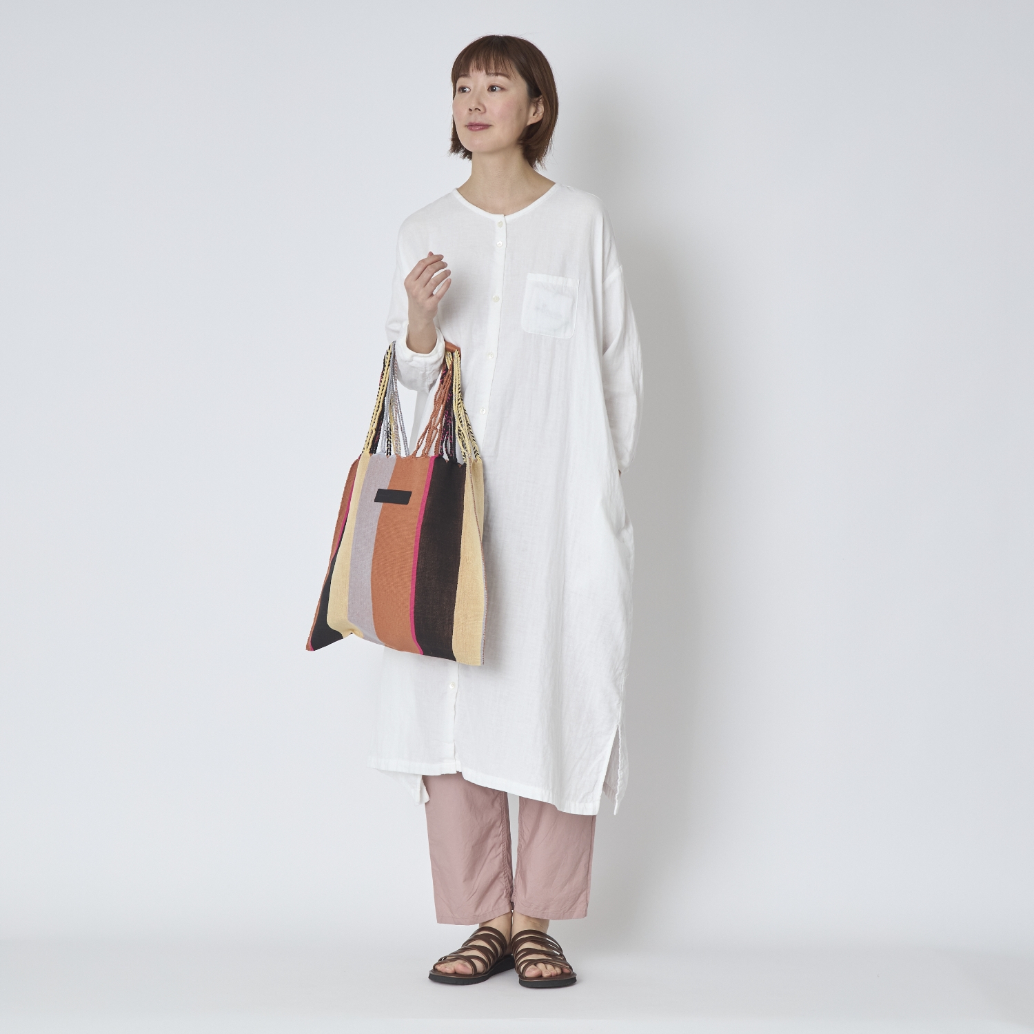 motone/ノーカラーワンピース 2nd 9分袖