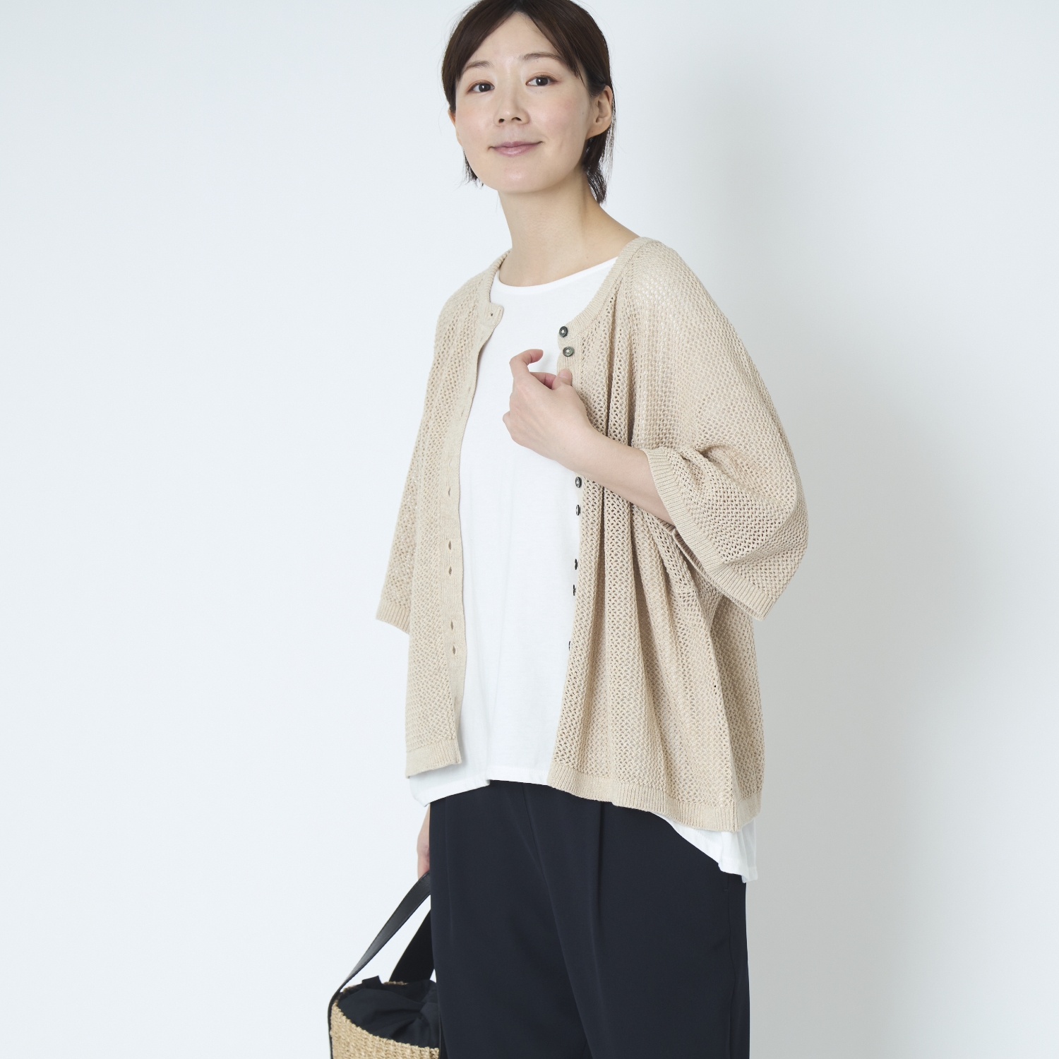 TANG./2WAYメッシュカーディガン