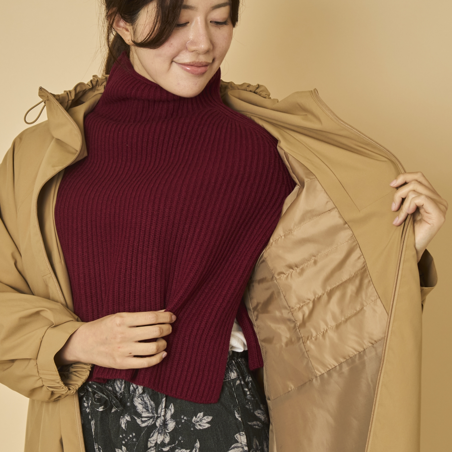 TUTIE./ウールニットケープ