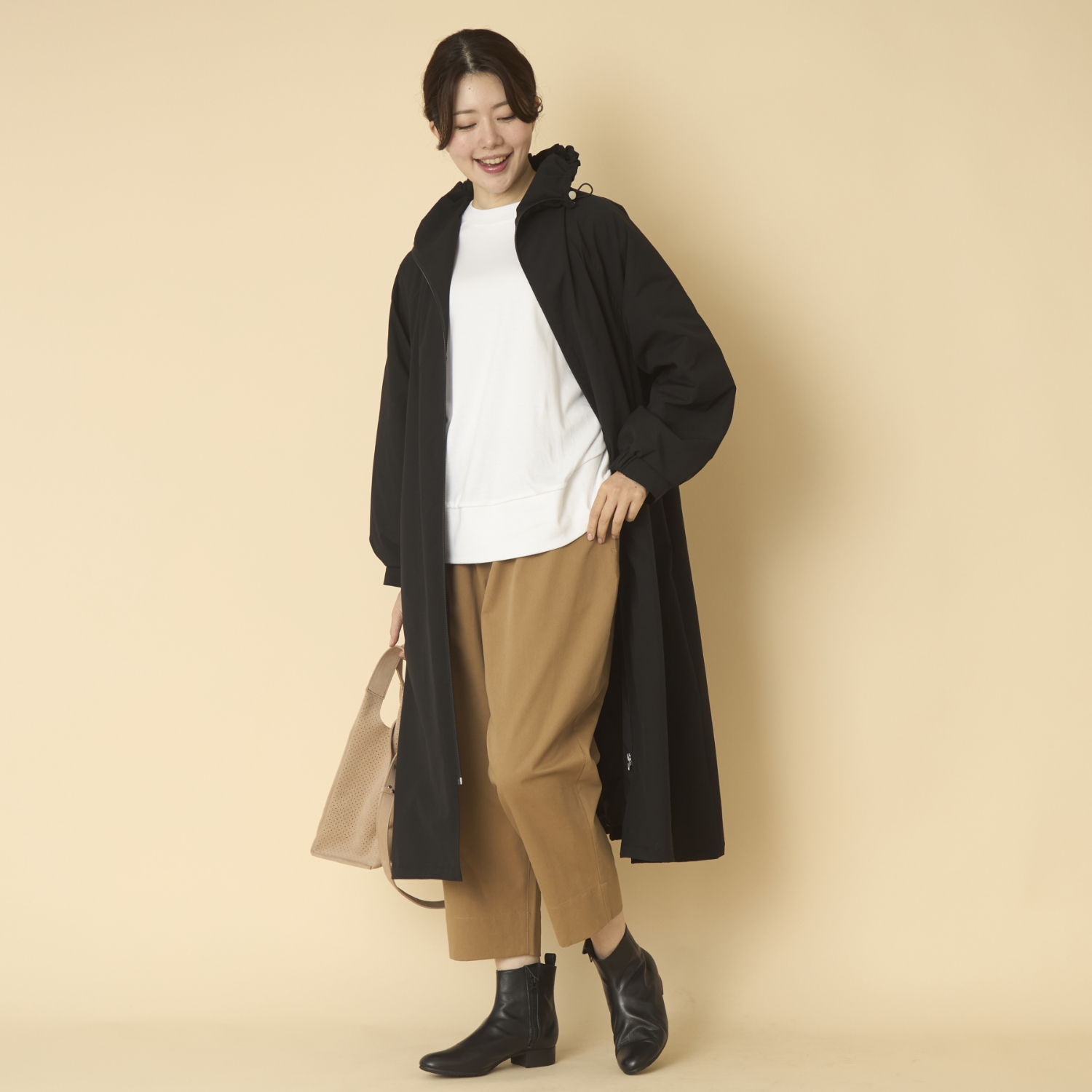 TUTIE./ピーチ起毛コットンセルロースクロップドパンツ