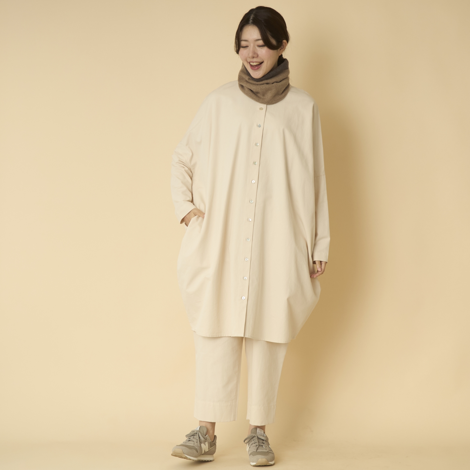 TUTIE./ピーチ起毛コットンセルロースクロップドパンツ