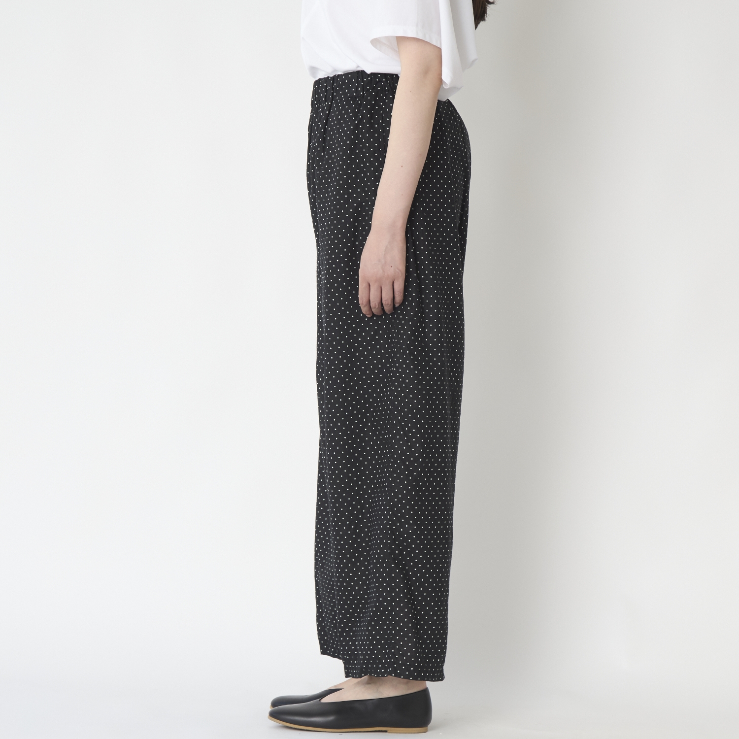 TOKYO BASIC/リネン&コットン ドット柄 ワイドパンツ