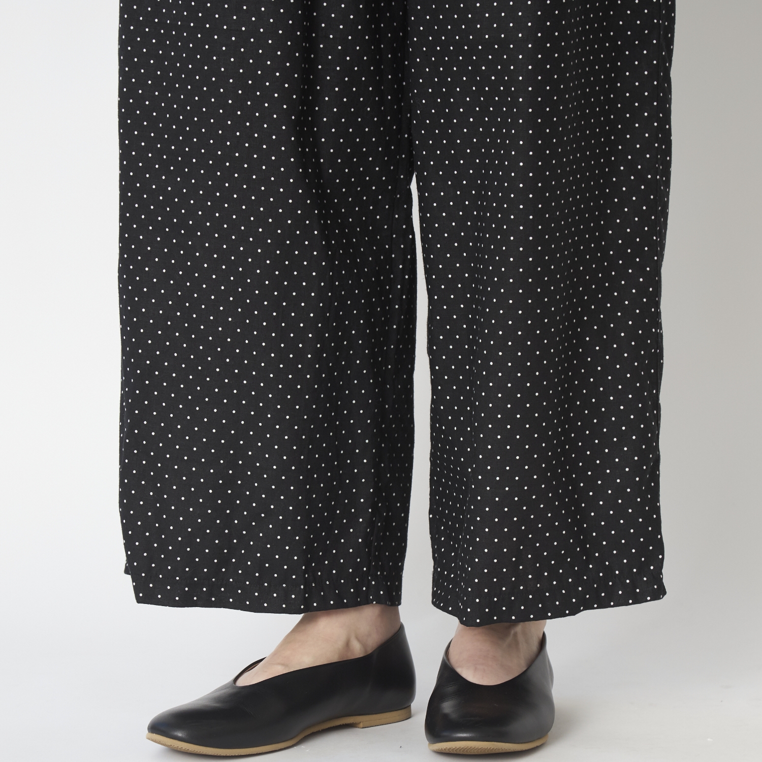 TOKYO BASIC/リネン&コットン ドット柄 ワイドパンツ