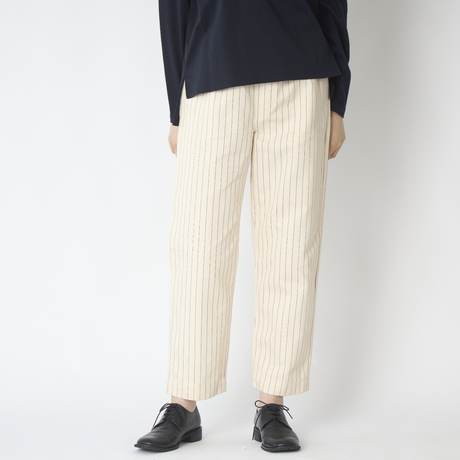 TOKYO BASIC/コットン100％しっかり厚手 ヘリンボンセミワイドパンツ